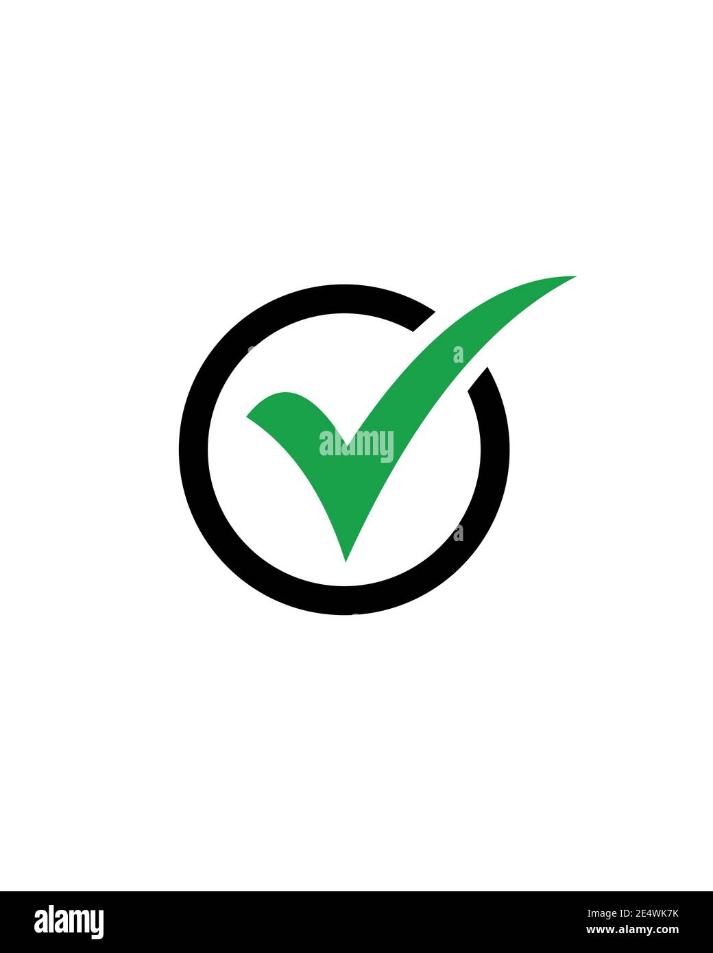Icono de botón de lista de comprobación. Marca de verificación en la ronda de signo. Ilustración del Vector