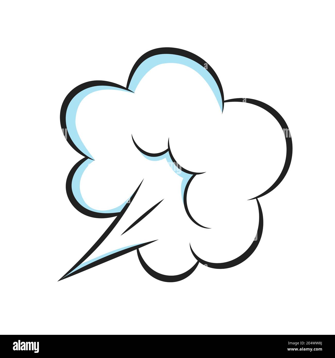 Pop art cómic libro de dibujos animados fart nube de estilo plano diseño vector ilustración. Mal olor o olor tóxico dibujos animados humo nube aislada en blanco b Ilustración del Vector