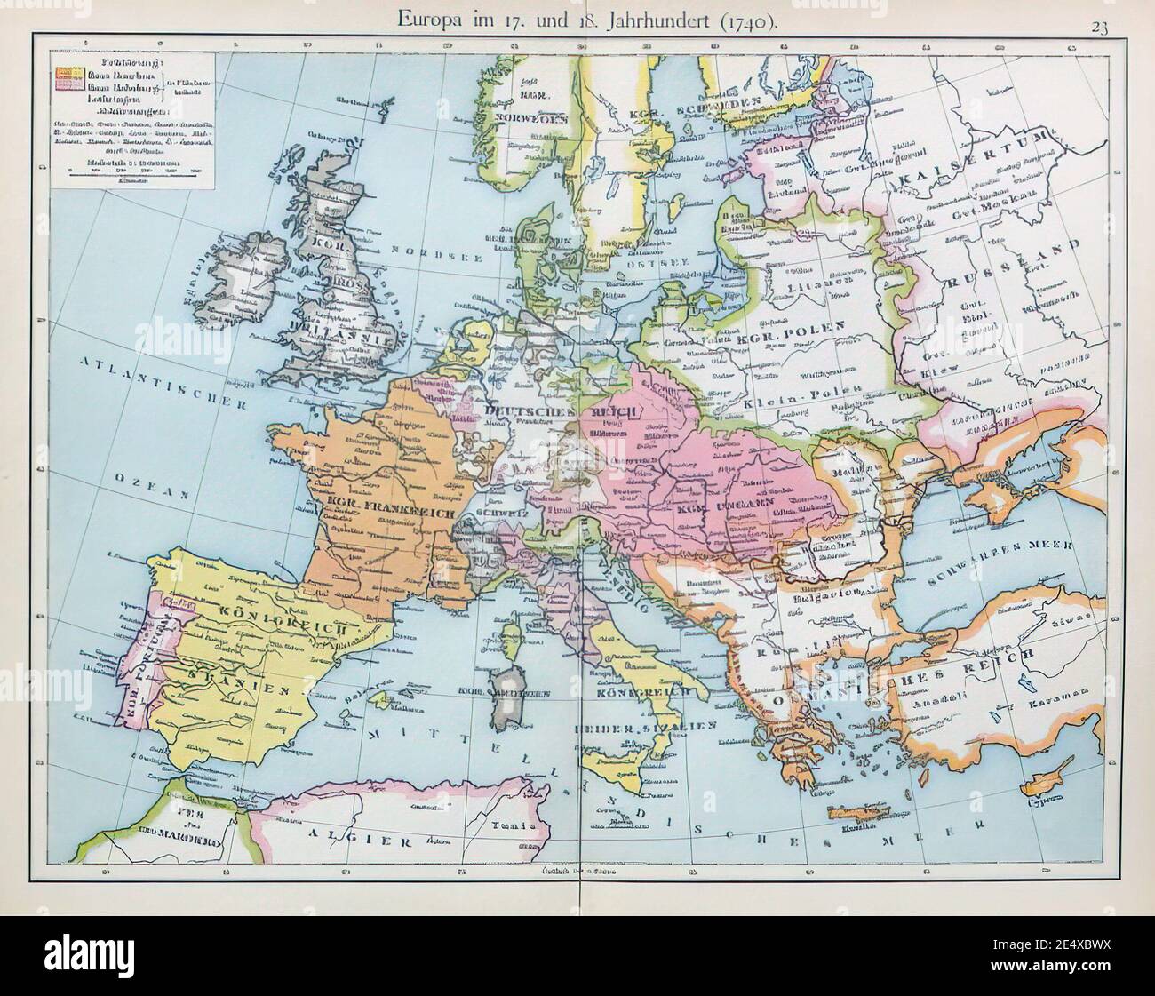 Foto del colorido mapa del siglo XIX Fotografía de stock - Alamy