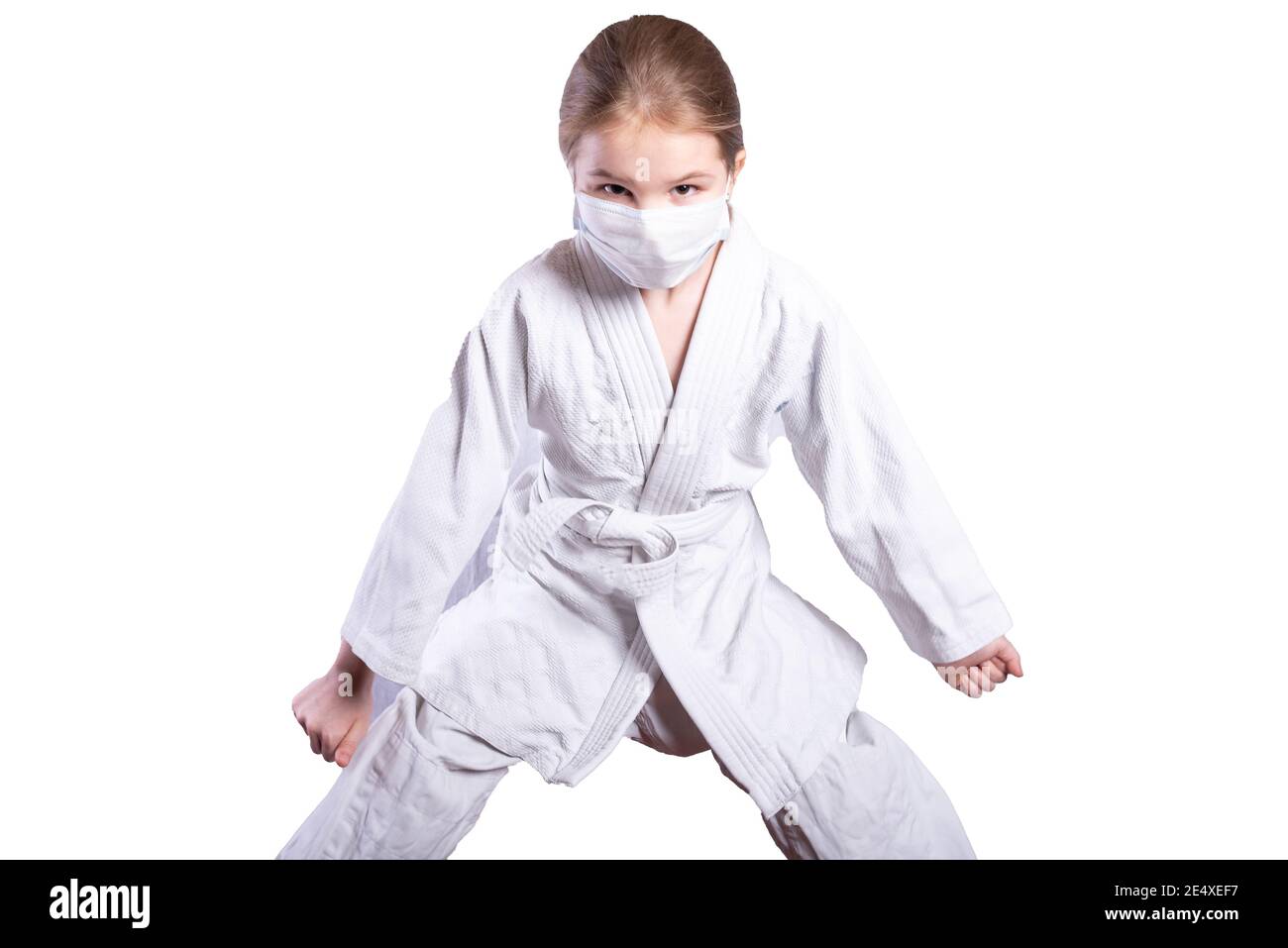 Por Kimono judo aislado sobre fondo blanco Fotografía de stock - Alamy