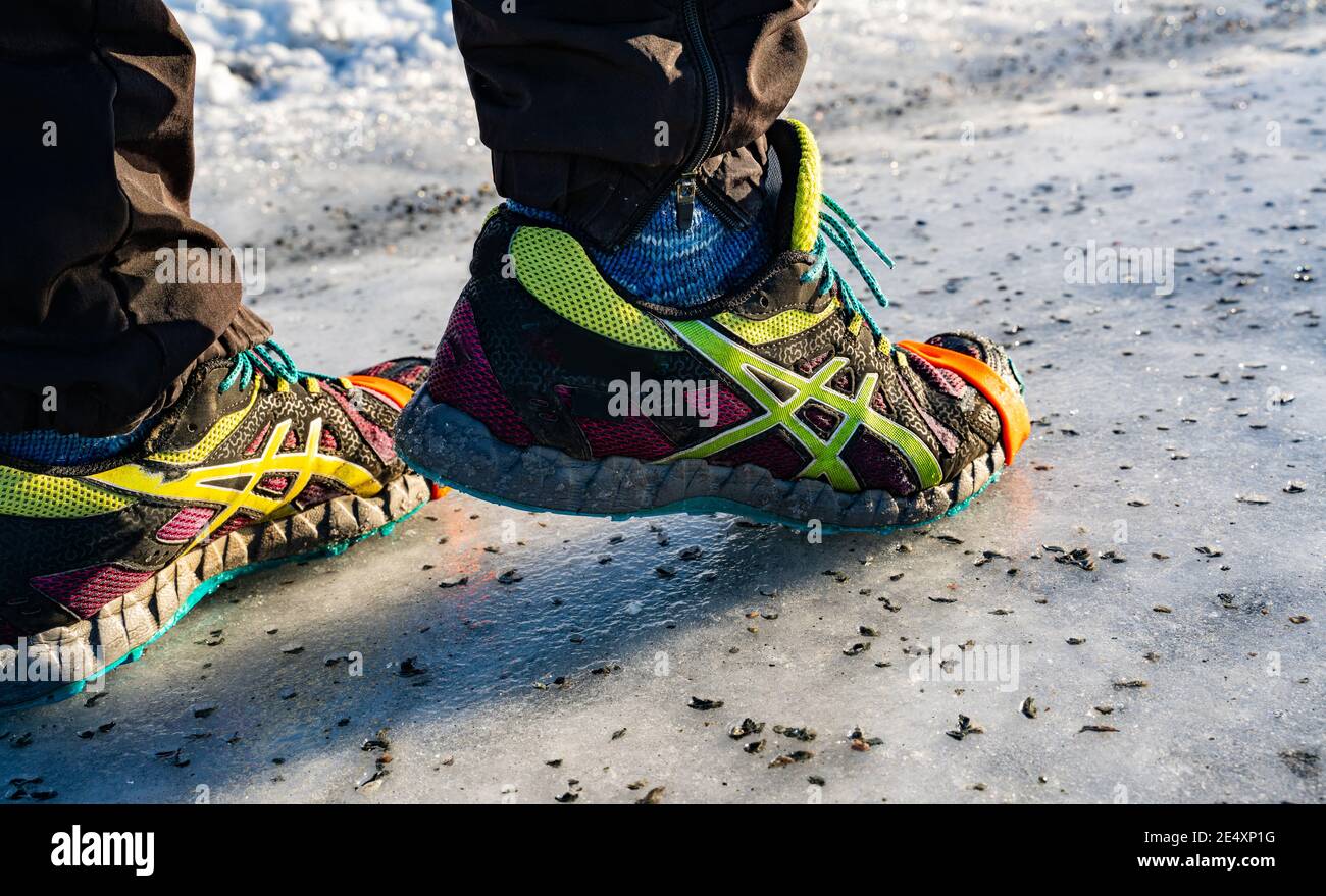 Ligero Unisex crampones de hielo hielo Nieve del invierno Botas de tacos  para as Zapata Logotipo