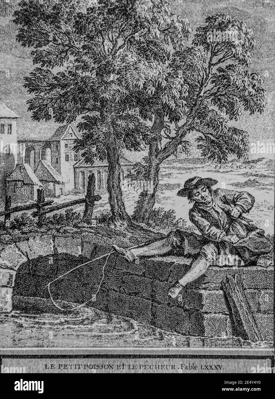 le petit poisson et le pecheur,fábulas de la fontaine,editeur talan,dier 1904,dessin de j.b