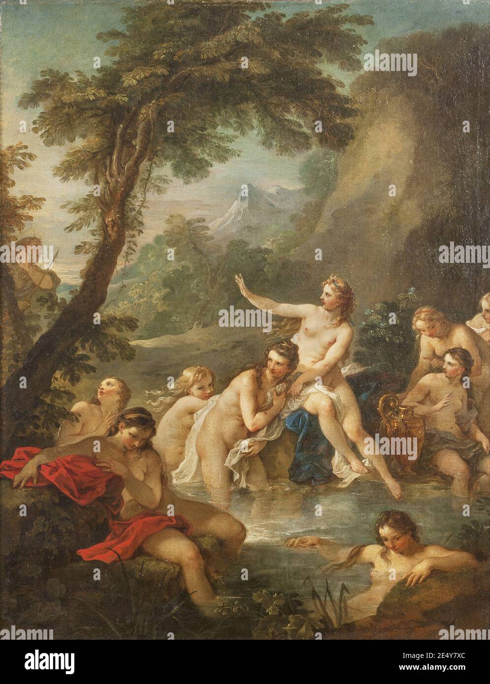 Charles-Joseph Natoire: 'diana Bathing, sorprendido por Actaeon' (1742) Foto de stock