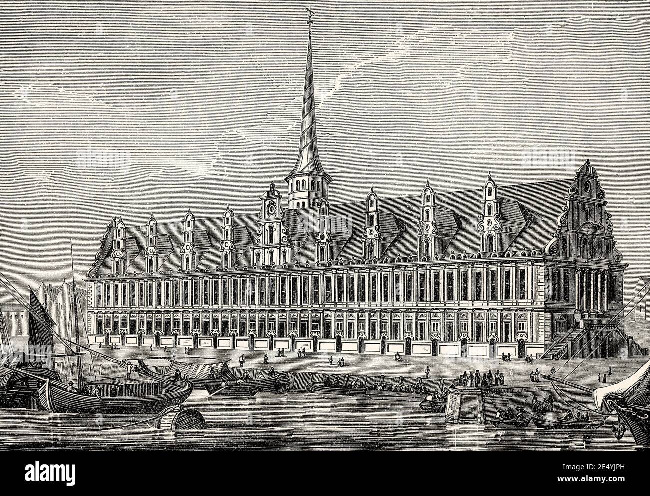 Vista histórica de la Bolsa de valores de Copenhague, siglo 18, de las  batallas británicas en tierra y mar por James Grant Fotografía de stock -  Alamy