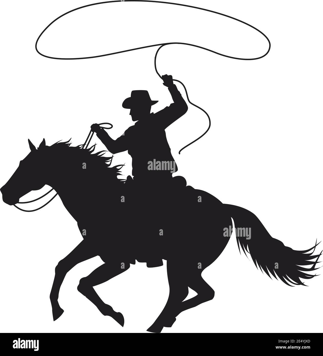 figura de vaquero silueta en caballo lassoing vector ilustración diseño  Imagen Vector de stock - Alamy