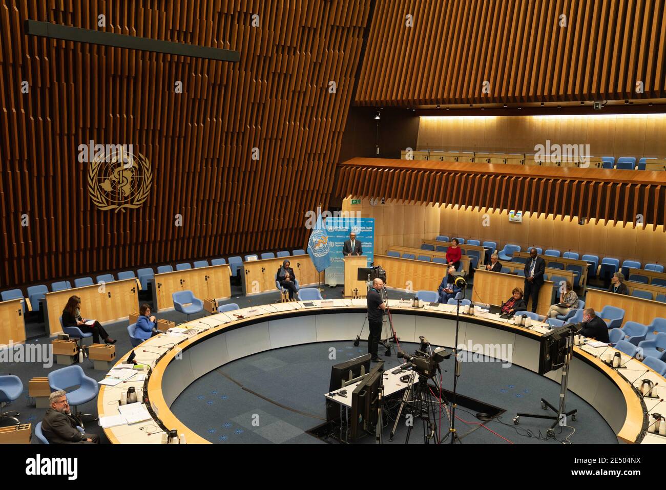 (210125) -- BEIJING, 25 de enero de 2021 (Xinhua) -- el Director General de la Organización Mundial de la Salud (OMS), Tedros Adhanom Ghebreyesus, habla en la 73a Asamblea Mundial de la Salud en la sede DE LA OMS en Ginebra, Suiza, 18 de mayo de 2020. (QUIÉN/Folleto vía Xinhua) Foto de stock