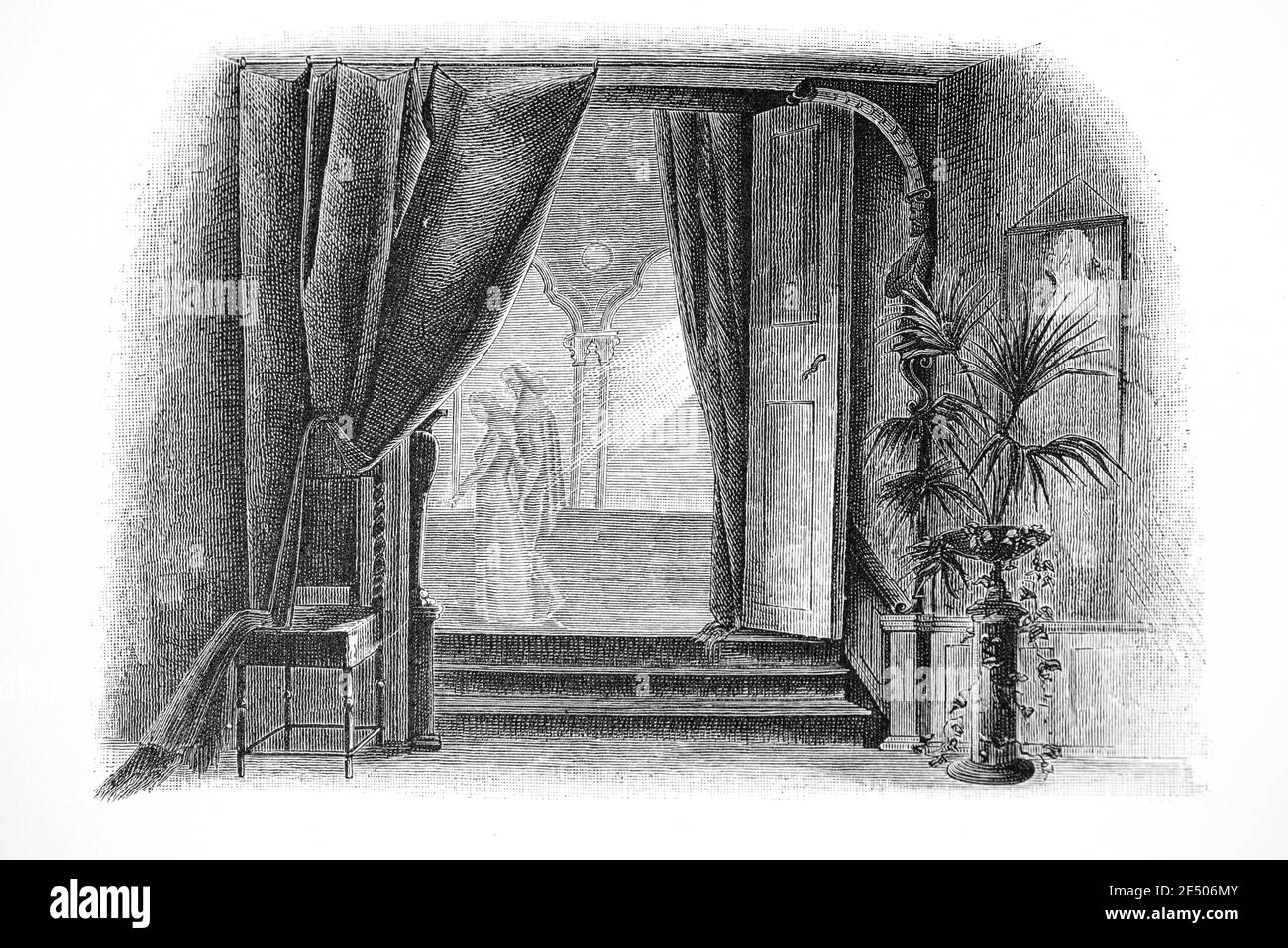 Ilustración de Heine´s poema 'Geoffron Hudel und Melisande von Trípoli,  escritor y poeta alemán Heinrich Heine, colección de poemas Romancero, 1880  Fotografía de stock - Alamy