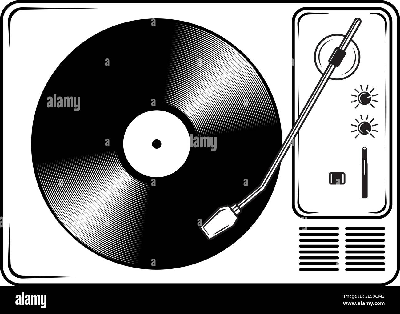 Un Disco LP De Vinilo Típica Con Un Labell En Blanco Sobre Un Fondo Blanco.  Ilustraciones svg, vectoriales, clip art vectorizado libre de derechos.  Image 39620760