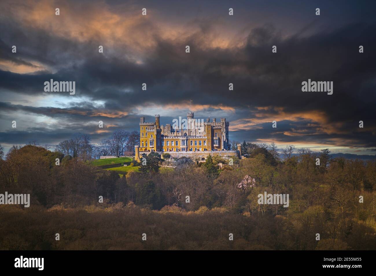 Una vista del castillo de Belvoir. Foto de stock