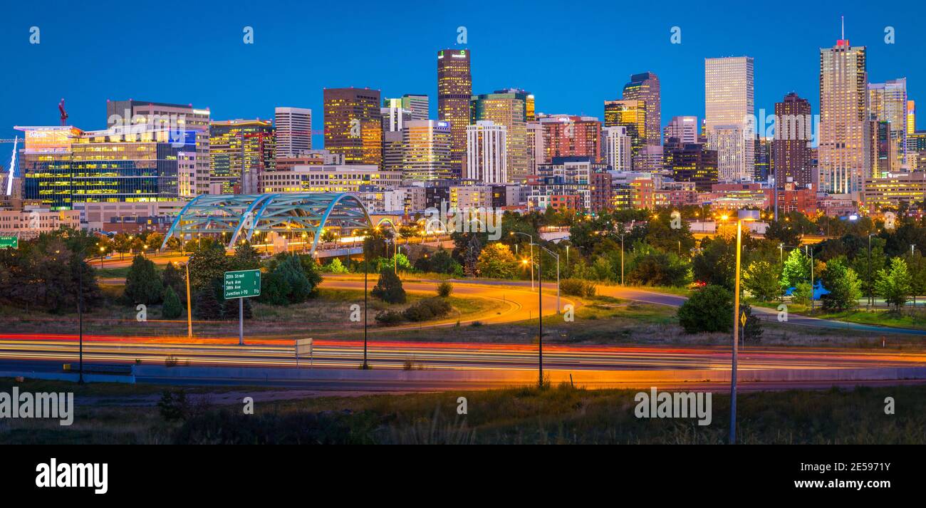 Denver es la ciudad y capital más grande del estado de Colorado. Foto de stock