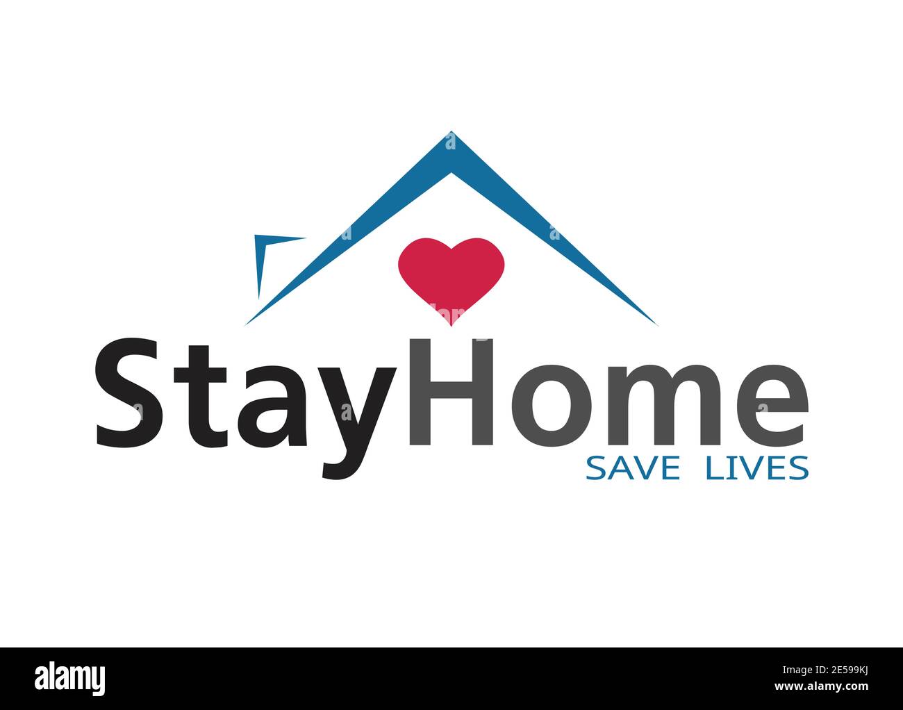Permanecer en casa coronavirus campaña defensiva o medida. Stay home Stay safe slogan vector logo aislado sobre fondo blanco. Ilustración del Vector