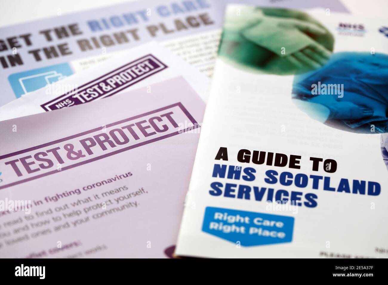 Covid 19 Prueba y Protección NHS Escocia Foto de stock