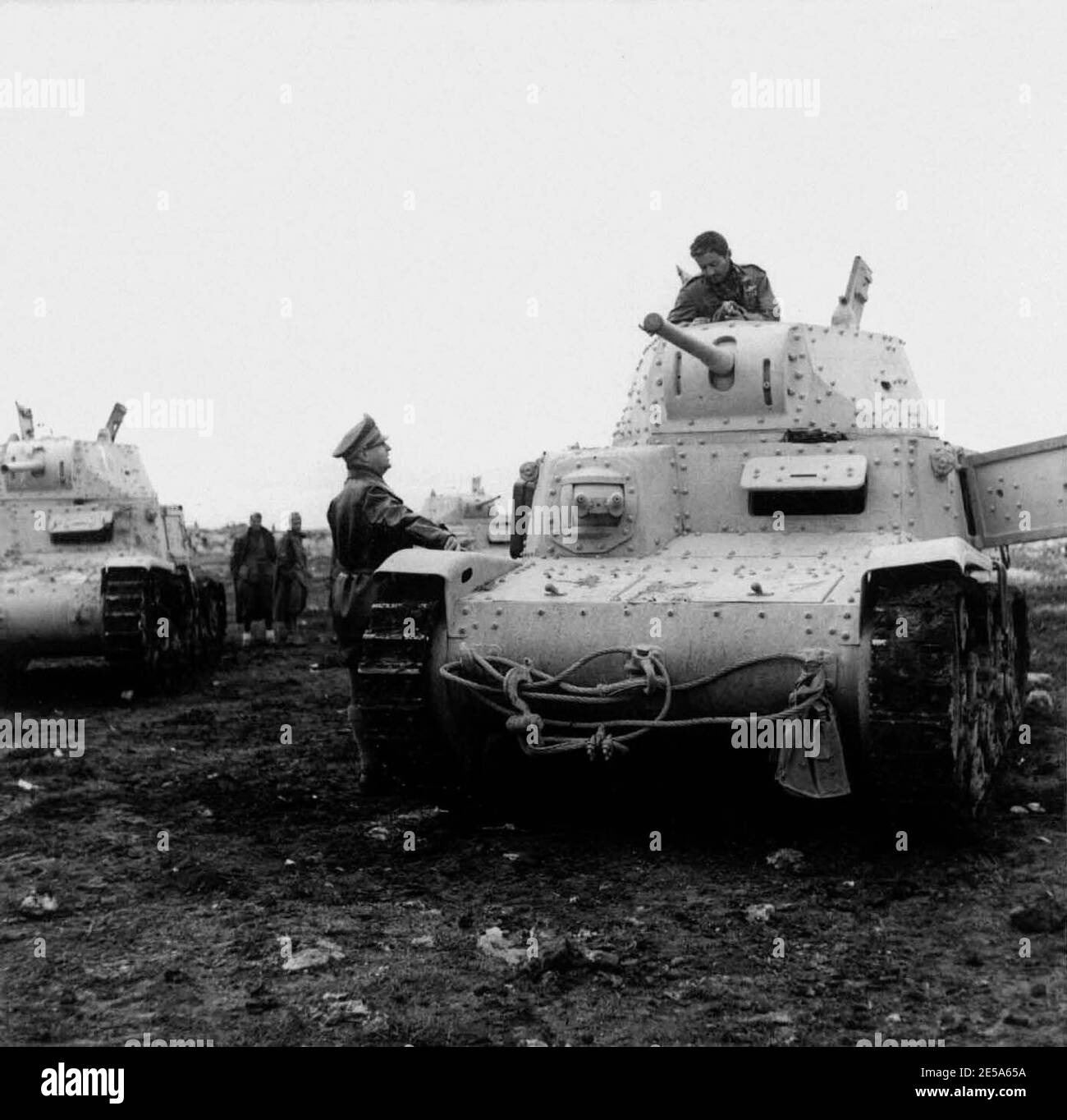 Un tanque M13/40 Italiano perteneciente a la División Acorazada Ariete Foto de stock