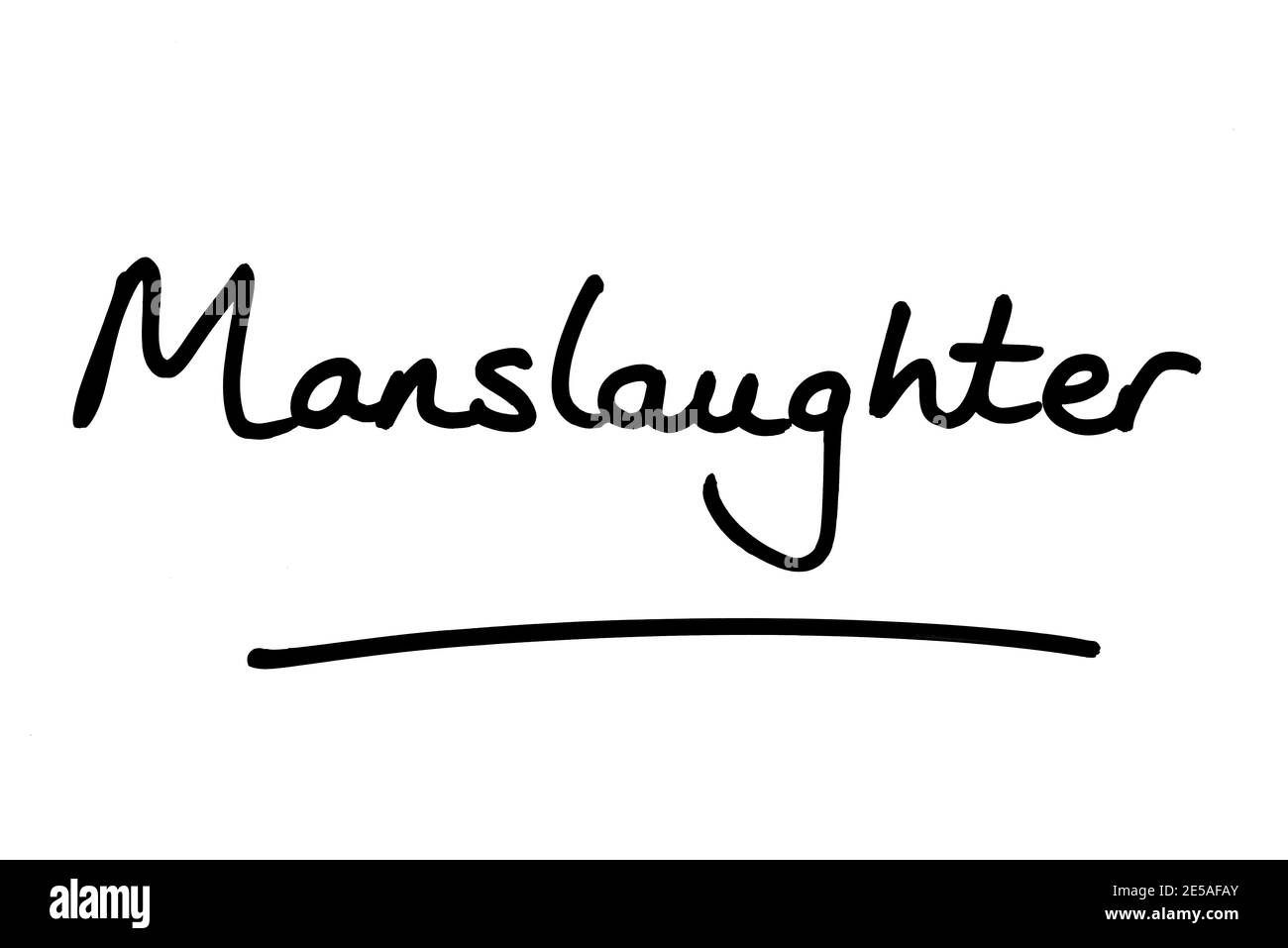 La palabra Mansrike, escrita a mano sobre un fondo blanco. Foto de stock
