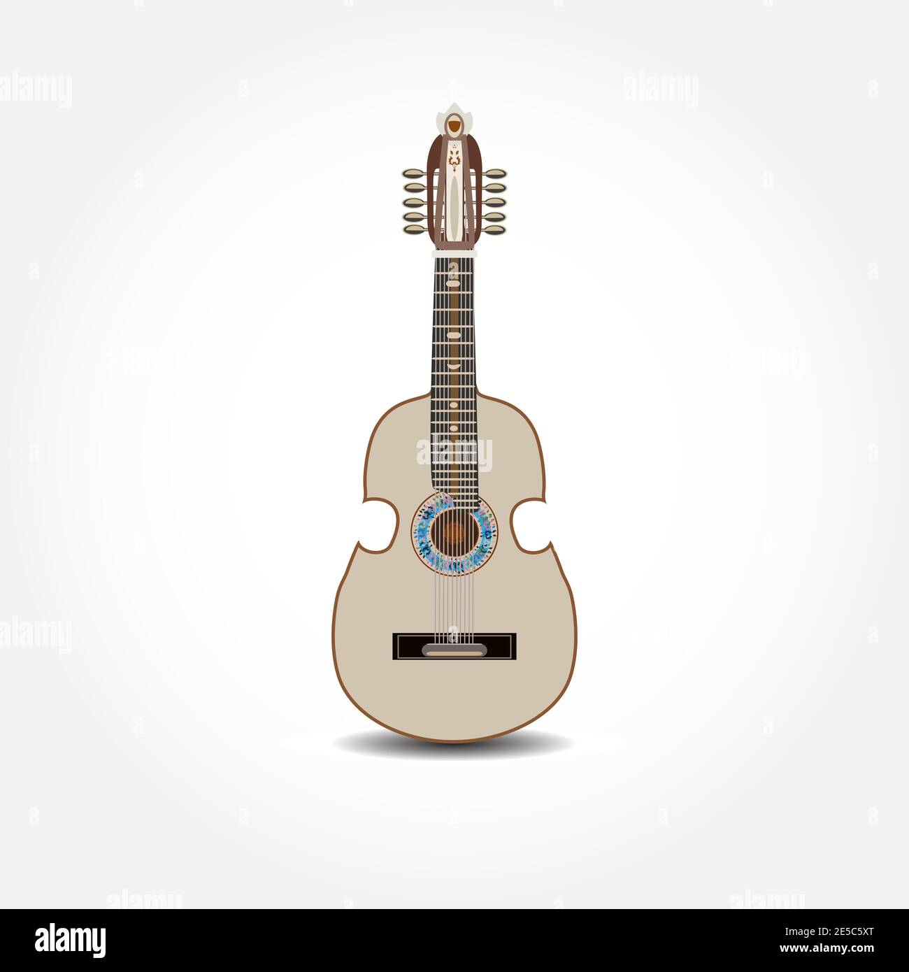 Cuatro, guitarra latinoamericana, ilustración vectorial Ilustración del Vector