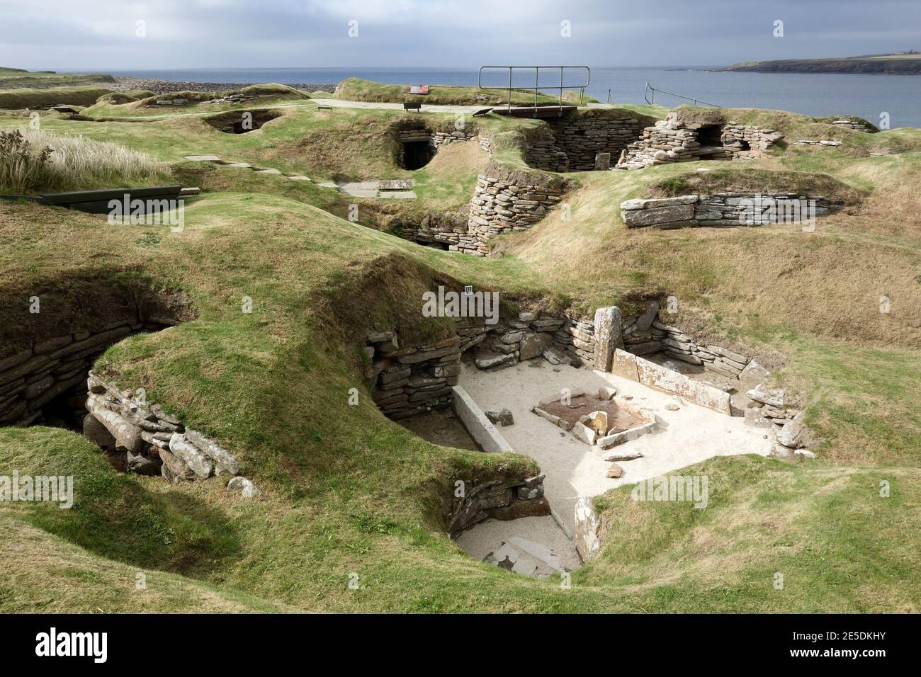 Skara Brae, asentamiento neolítico de Skara Brae, Orkney, Islas Orkney, Escocia, Reino Unido Foto de stock