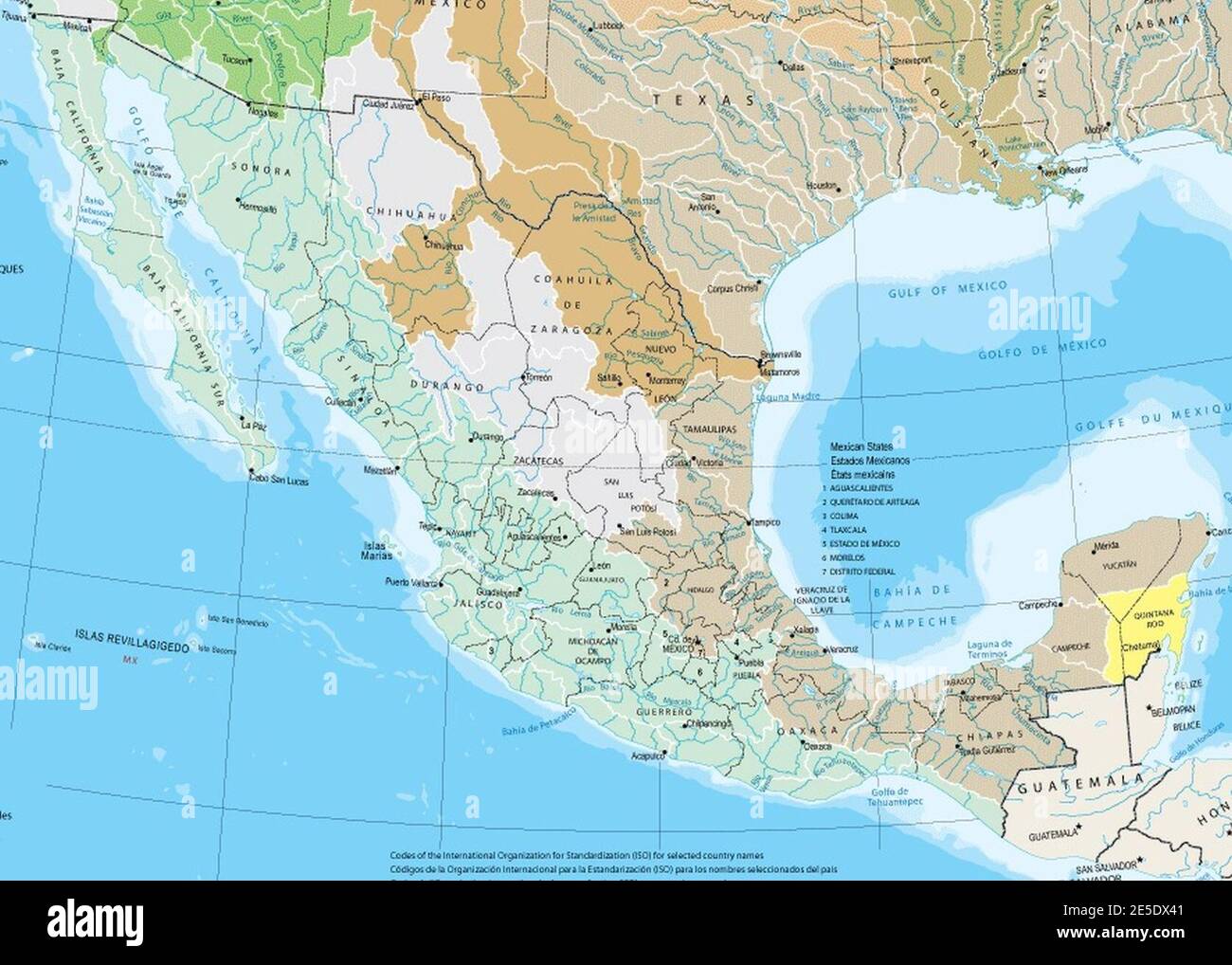Cuencas hidrográficas de México Fotografía de stock - Alamy