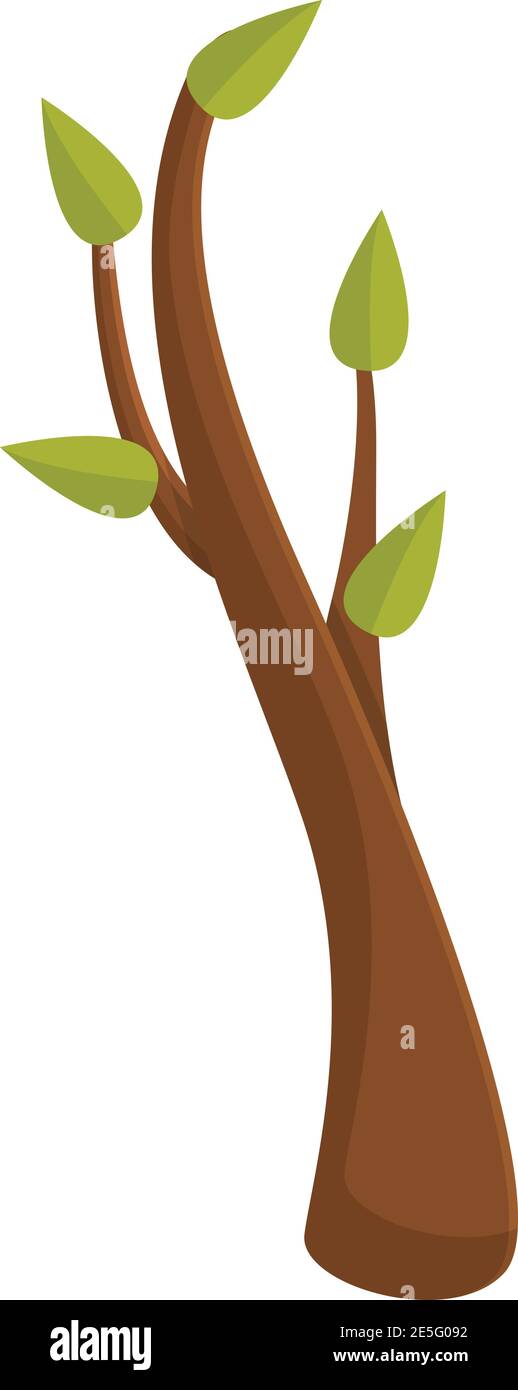 Icono de rama de árbol de hojas verde. Dibujos animados de hojas verdes  árbol rama vector icono para diseño web aislado sobre fondo blanco Imagen  Vector de stock - Alamy