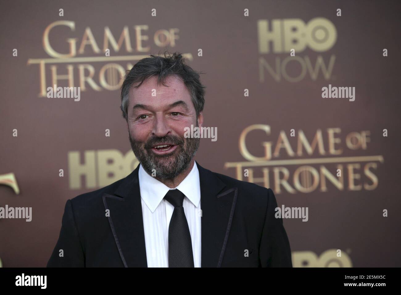 El actor Ian Beattie llega para el estreno de la temporada de HBO's 'Game of Thrones' en San Francisco, California 23 de marzo de 2015. REUTERS/Robert Galbraith Foto de stock