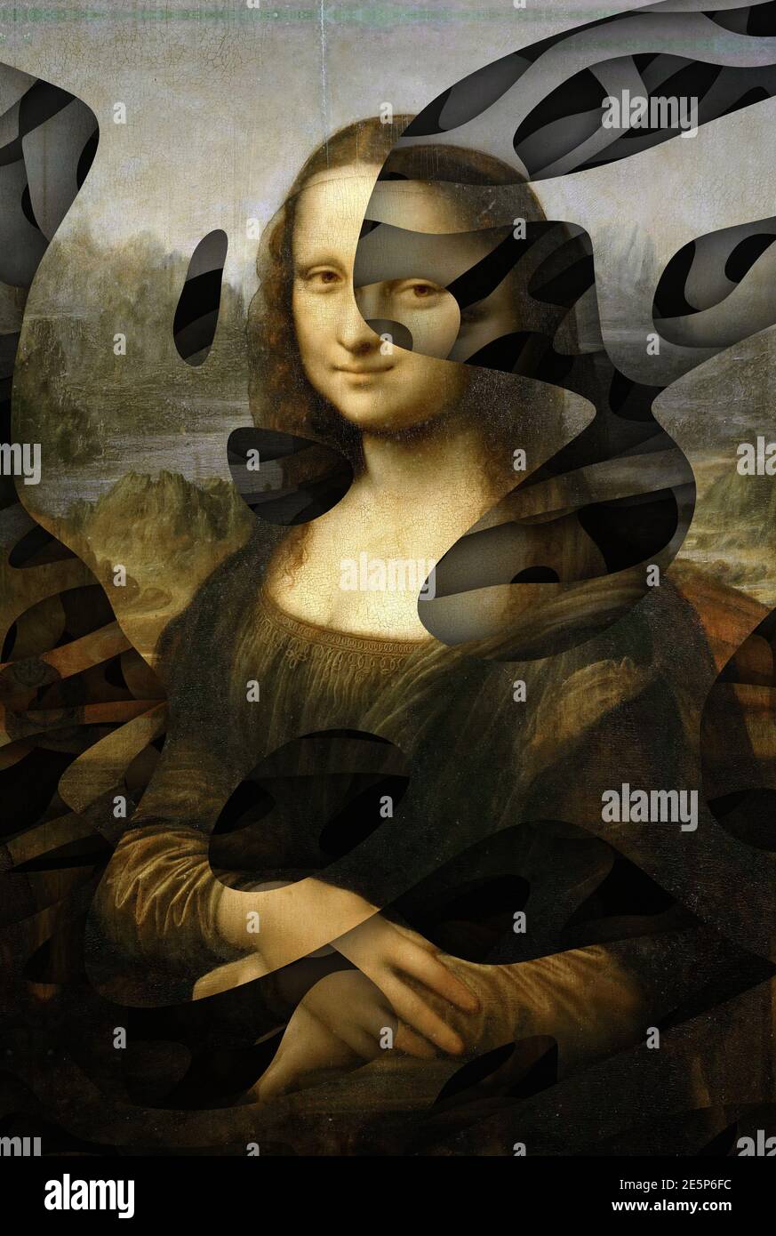 Modificación creativa de la pintura de Mona Lisa Foto de stock