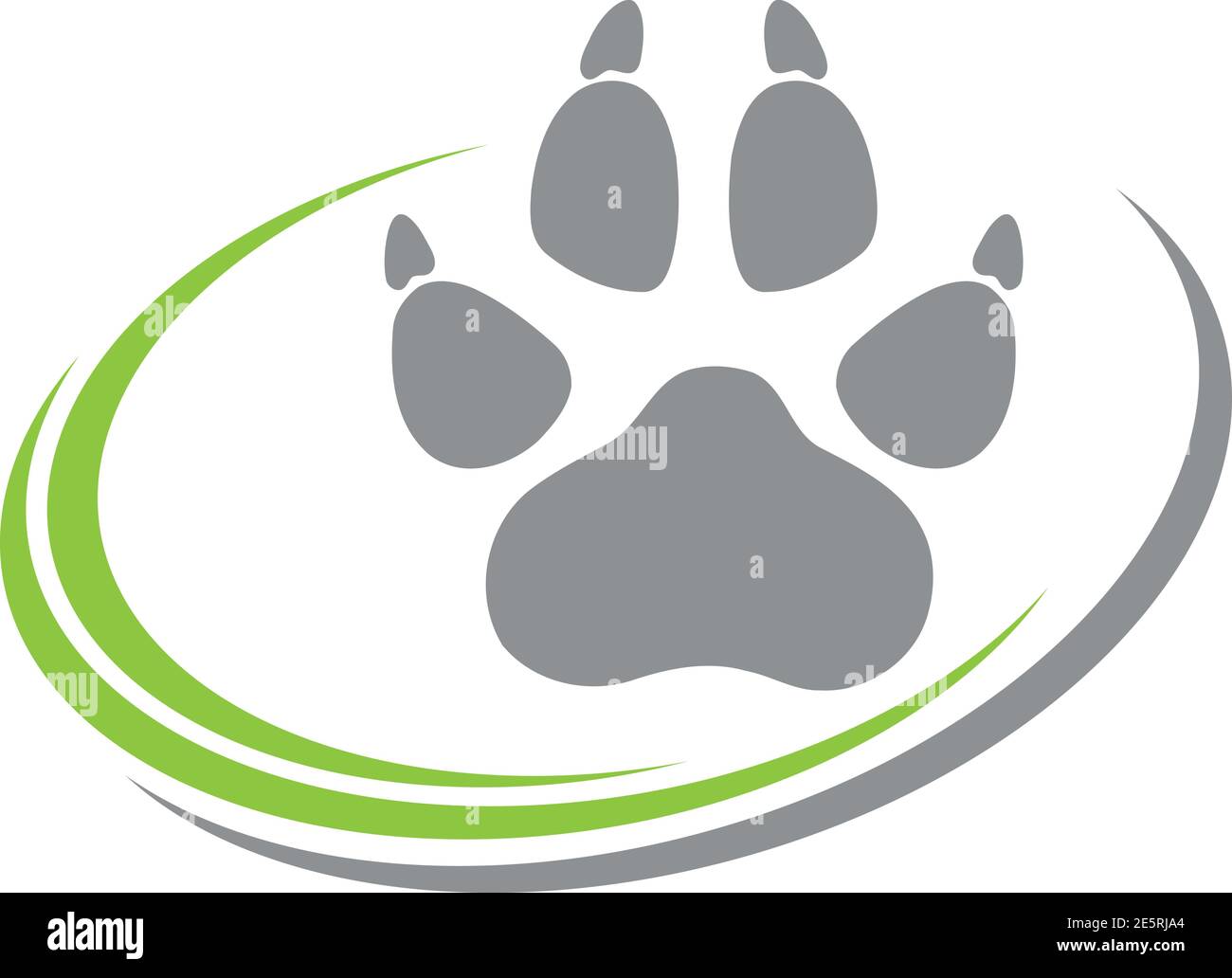 Pata de perro, pata de lobo, logotipo, botón Ilustración del Vector