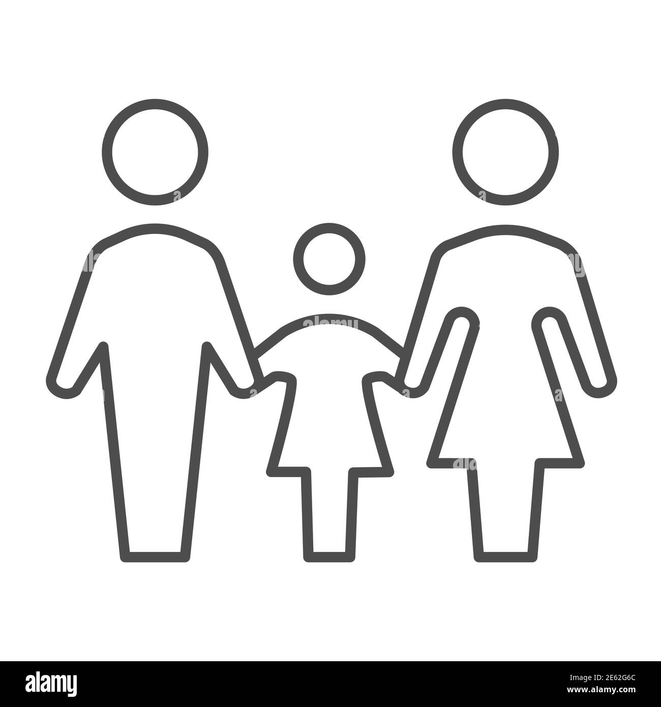 Familia Icono De Línea Delgada 1 De Junio Niños Día De Protección Concepto Madre Padre E Hija 6148