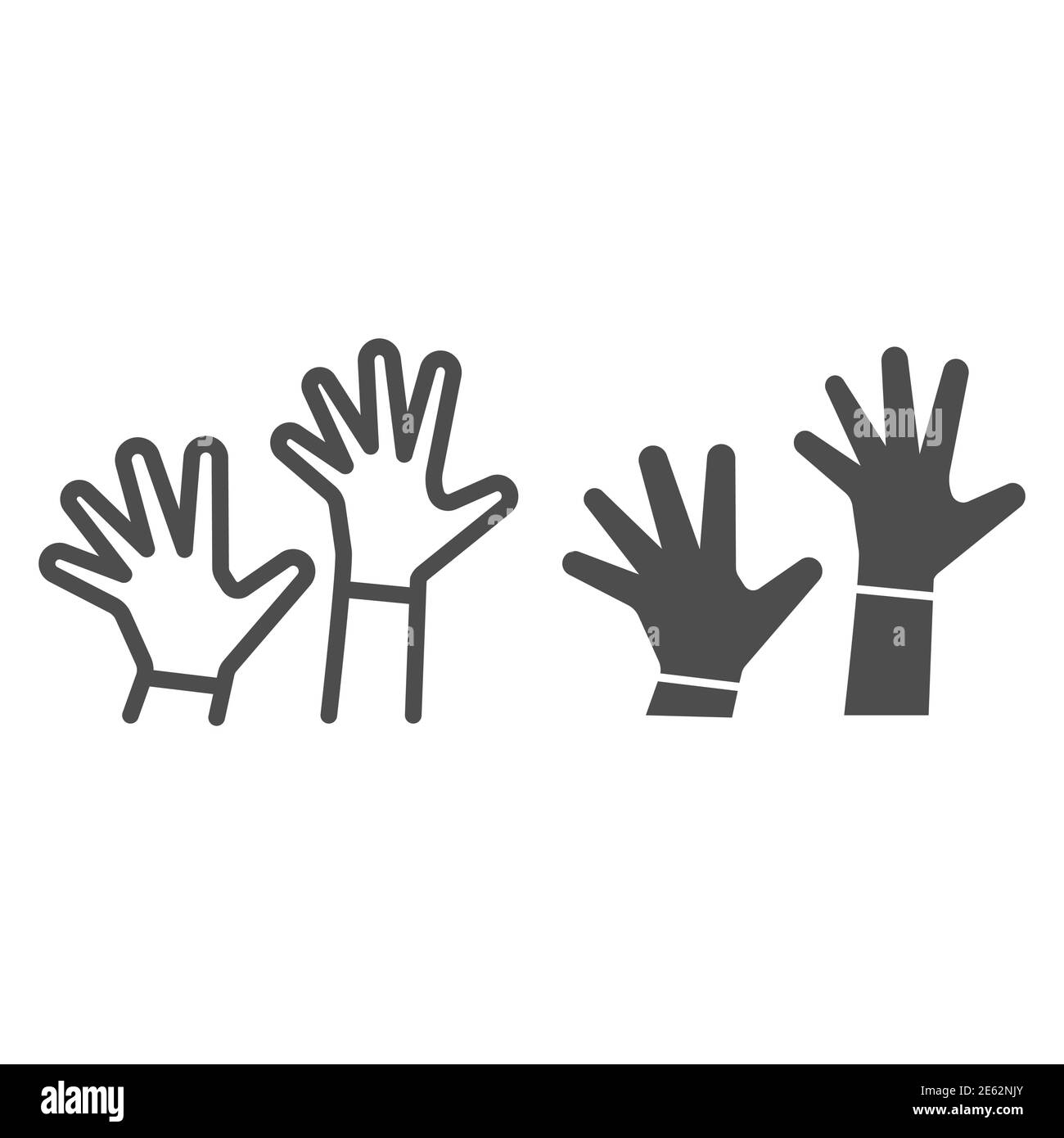 abra el icono de manos hacia arriba sobre fondo blanco, estilo de línea,  ilustración vectorial Imagen Vector de stock - Alamy