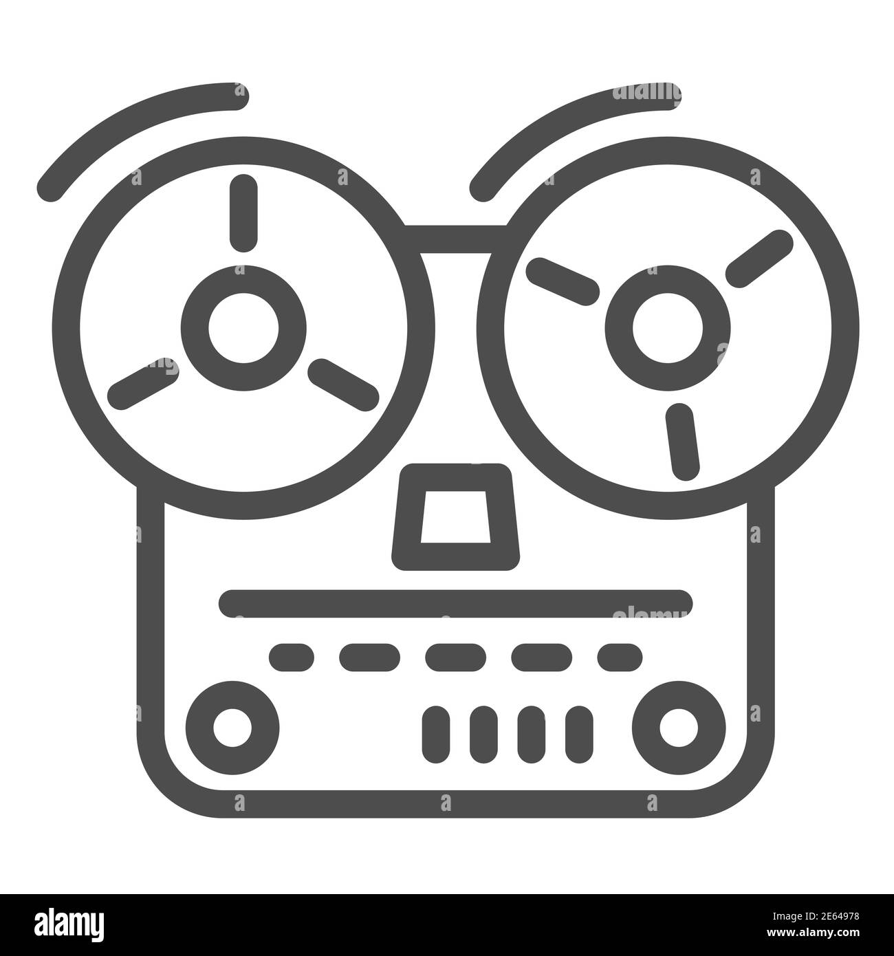 Icono de línea de grabadora de cinta, concepto de música, viejo carrete  grabadora de cinta signo sobre fondo blanco, carrete abierto grabadora de  cinta icono en estilo de contorno para móviles Imagen