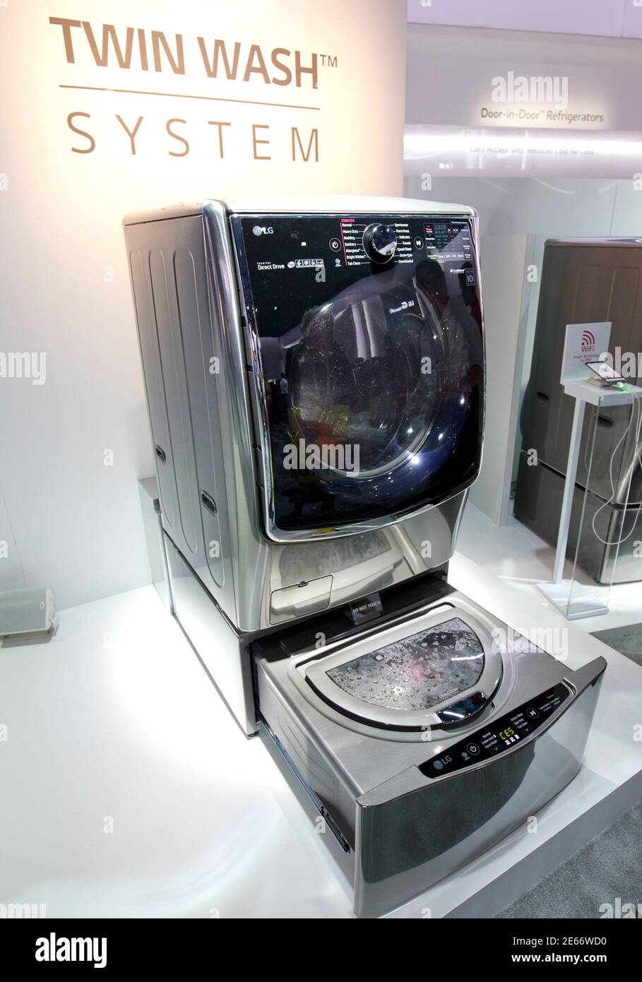 Una lavadora de Electronics Twin Wash System se durante la Feria Internacional de Electrónica de consumo (CES) 2015 en las Vegas, Nevada 6 de enero de 2015. La arandela tiene