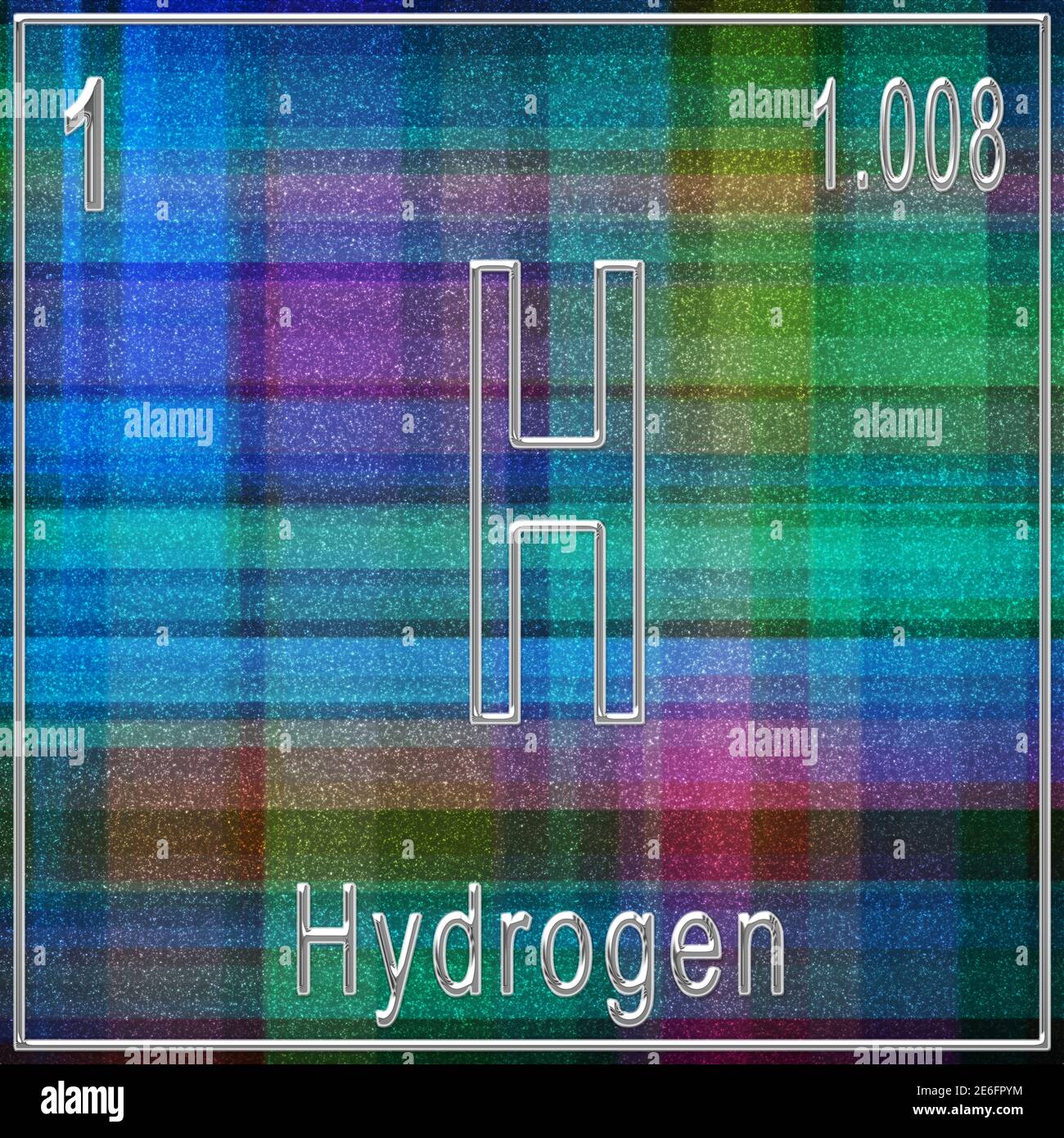 Elemento Químico De Hidrógeno Signo Con Número Atómico Y Peso Atómico Elemento De Tabla 0196