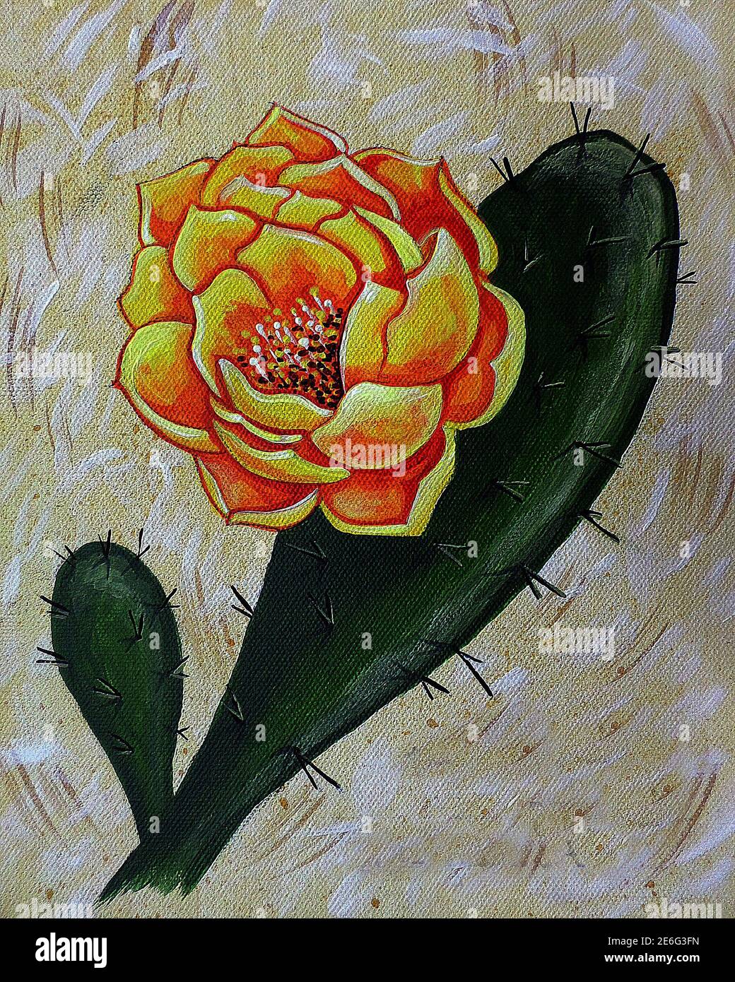 Arte, pintura, arte, acrílico, color, flor de cactus Fotografía de stock -  Alamy