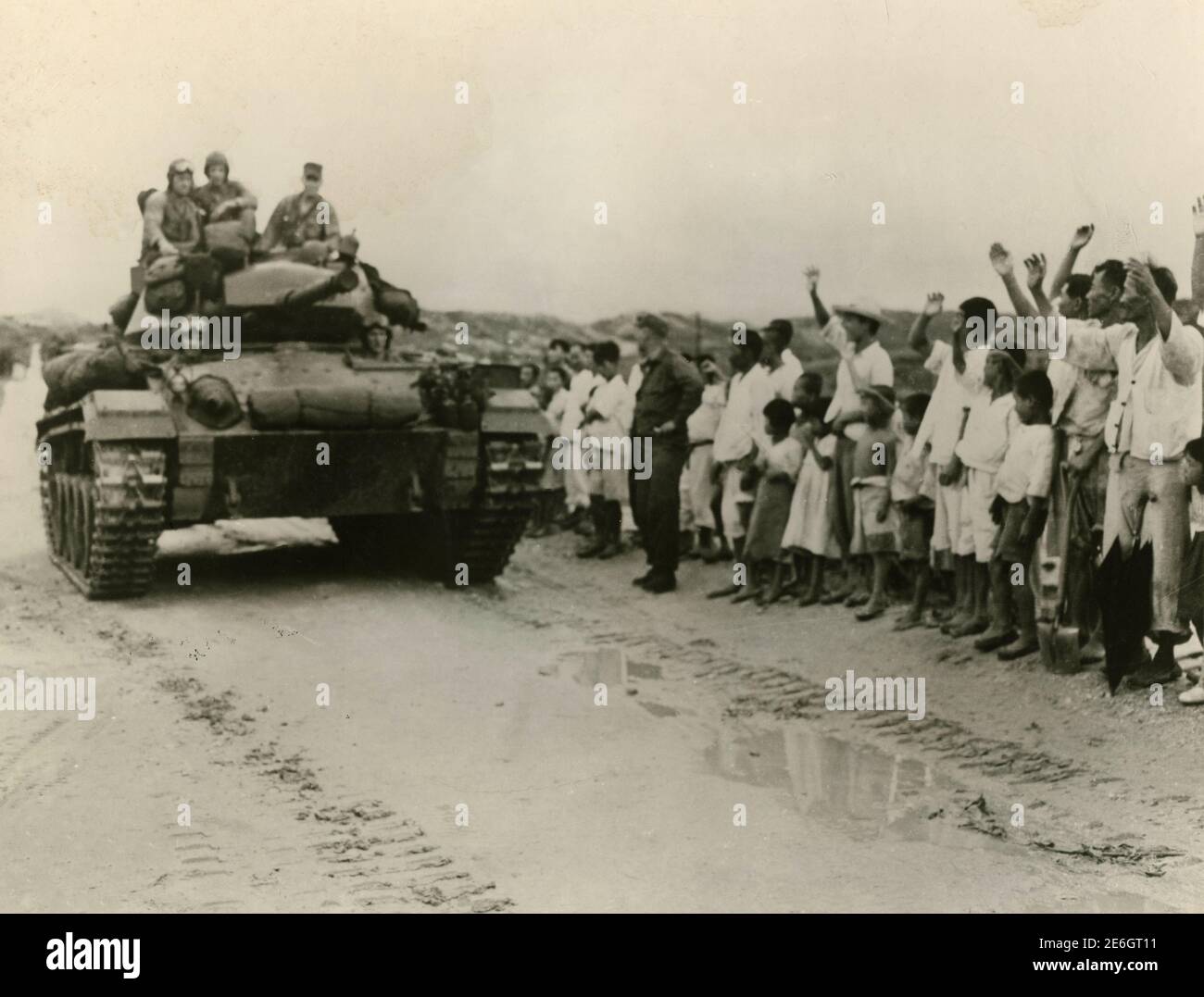El tanque ligero DE EE.UU. Se une a la Guerra de Corea, Corea 1951 Foto de stock