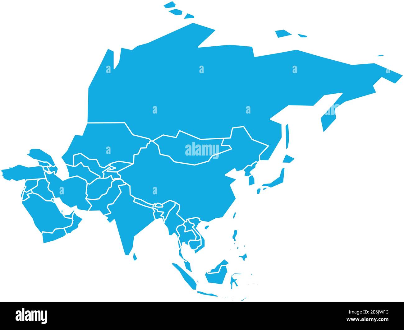 Mapa Político De Asia Muy Simplificado Imagen Vector De Stock Alamy 