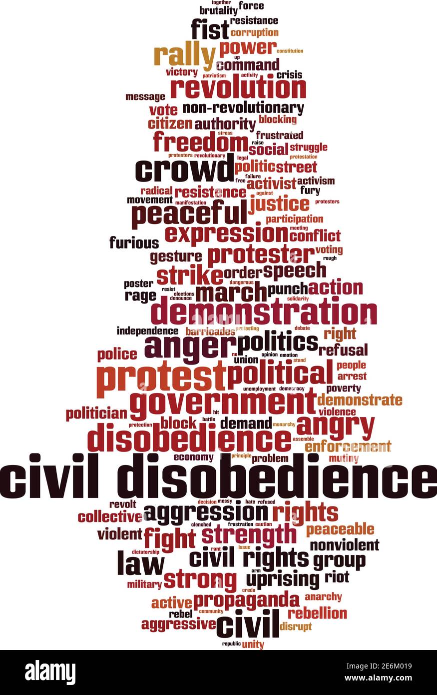 Concepto de nube de palabras de desobediencia civil. Collage hecho de palabras sobre desobediencia civil. Ilustración vectorial Ilustración del Vector