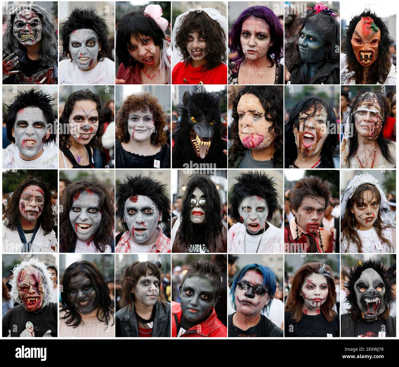 A combination picture shows Michael Jackson fans attending an event  celebrating the late singer's 51st birthday at the Monument of the  Revolution in Mexico City August 29, 2009. Over 12,000 fans danced