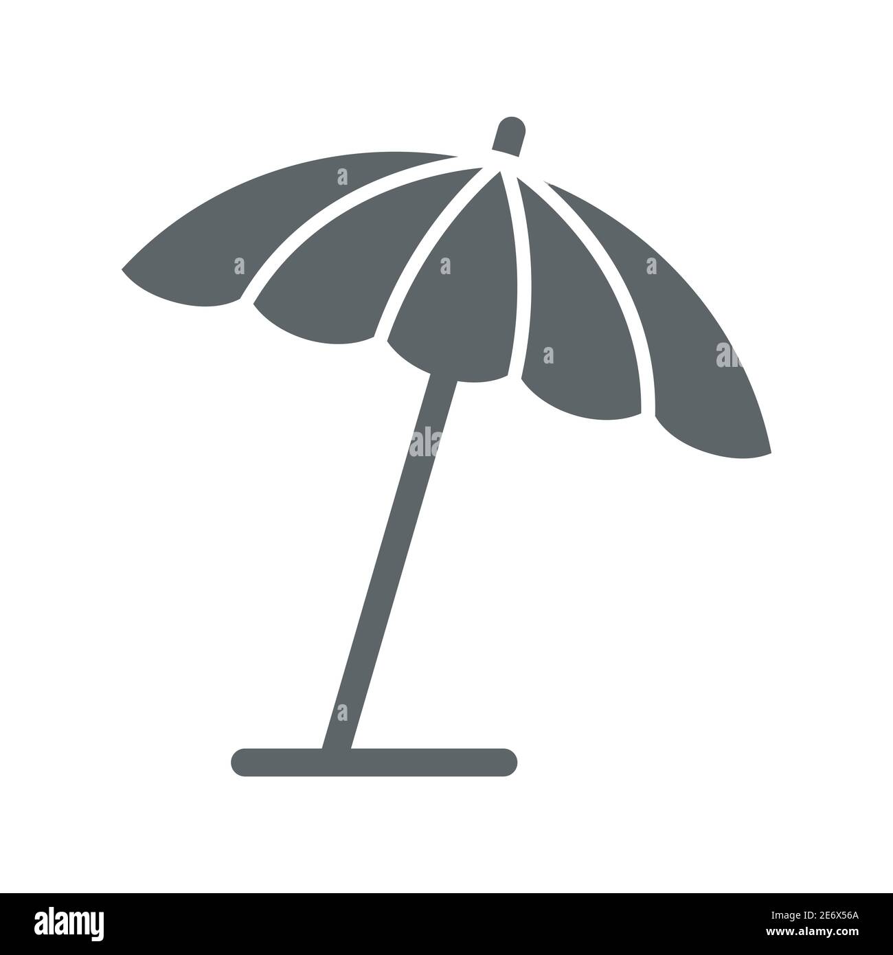 Icono de paraguas de playa sólido, concepto de verano, símbolo de sombrilla  sobre fondo blanco, icono de paraguas de sol en estilo glifo para el  concepto móvil y diseño web Imagen Vector