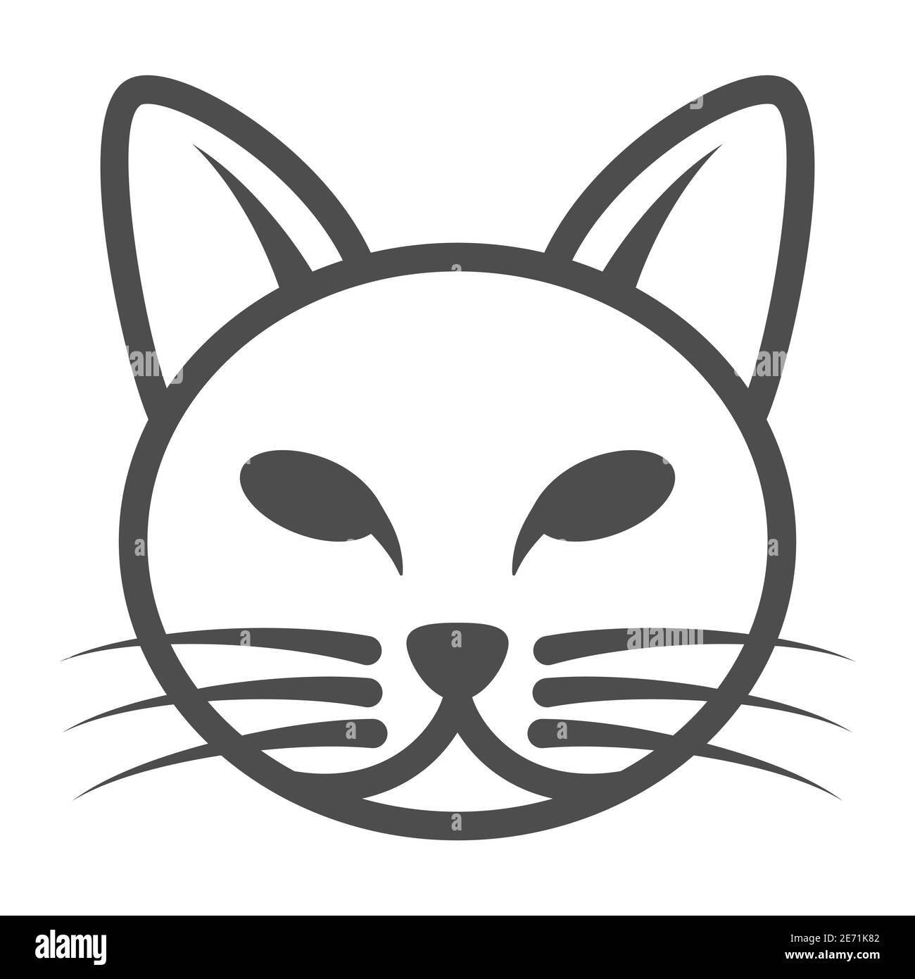 Icono de línea de cabeza de gato, concepto de mascotas, signo de cara de  gatito sobre fondo blanco, icono de silueta de cabeza de gato en estilo de  contorno para el concepto