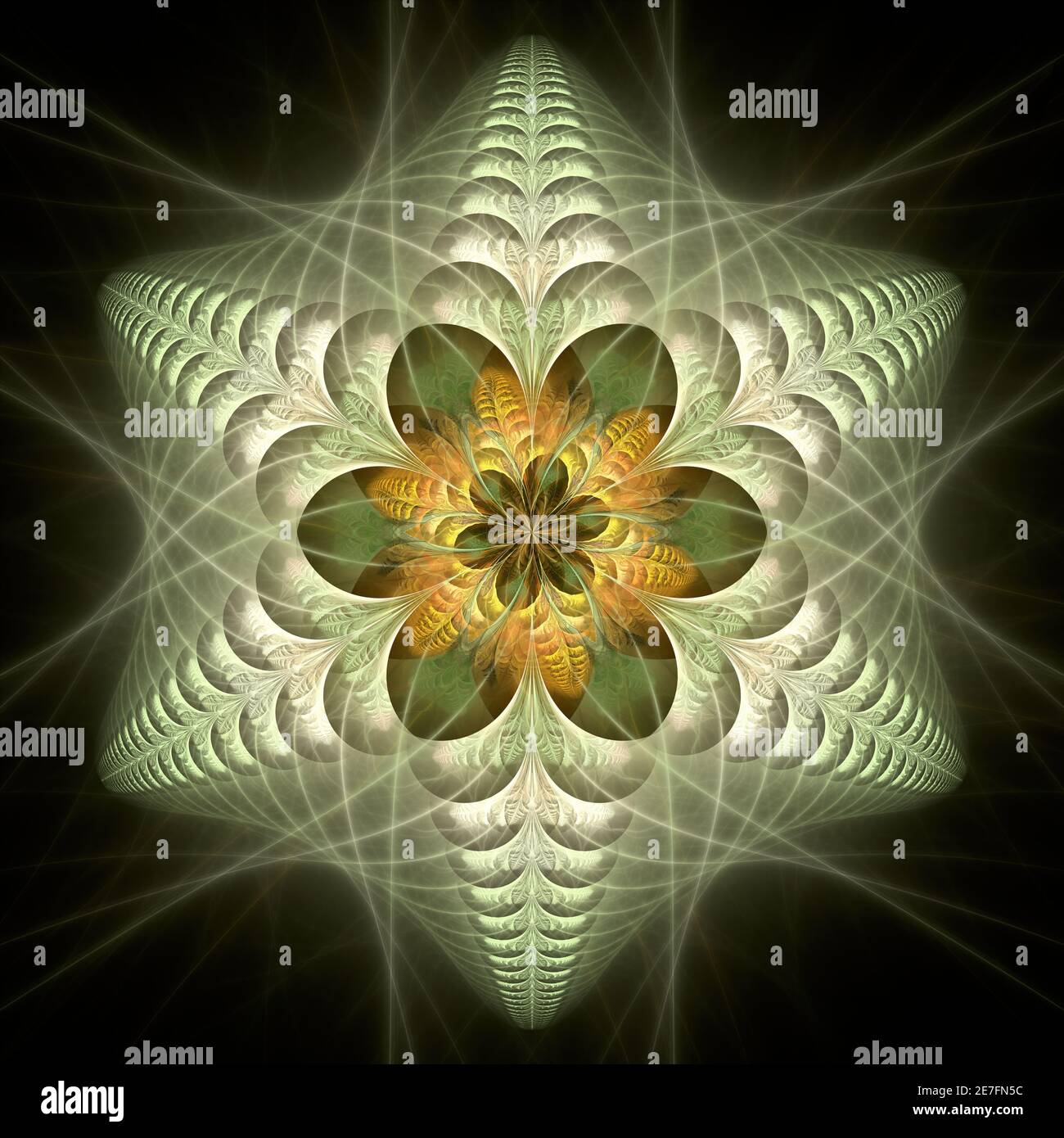Fondo floral abstracto. Ilustración digital fractal, ilustración 3d Foto de stock