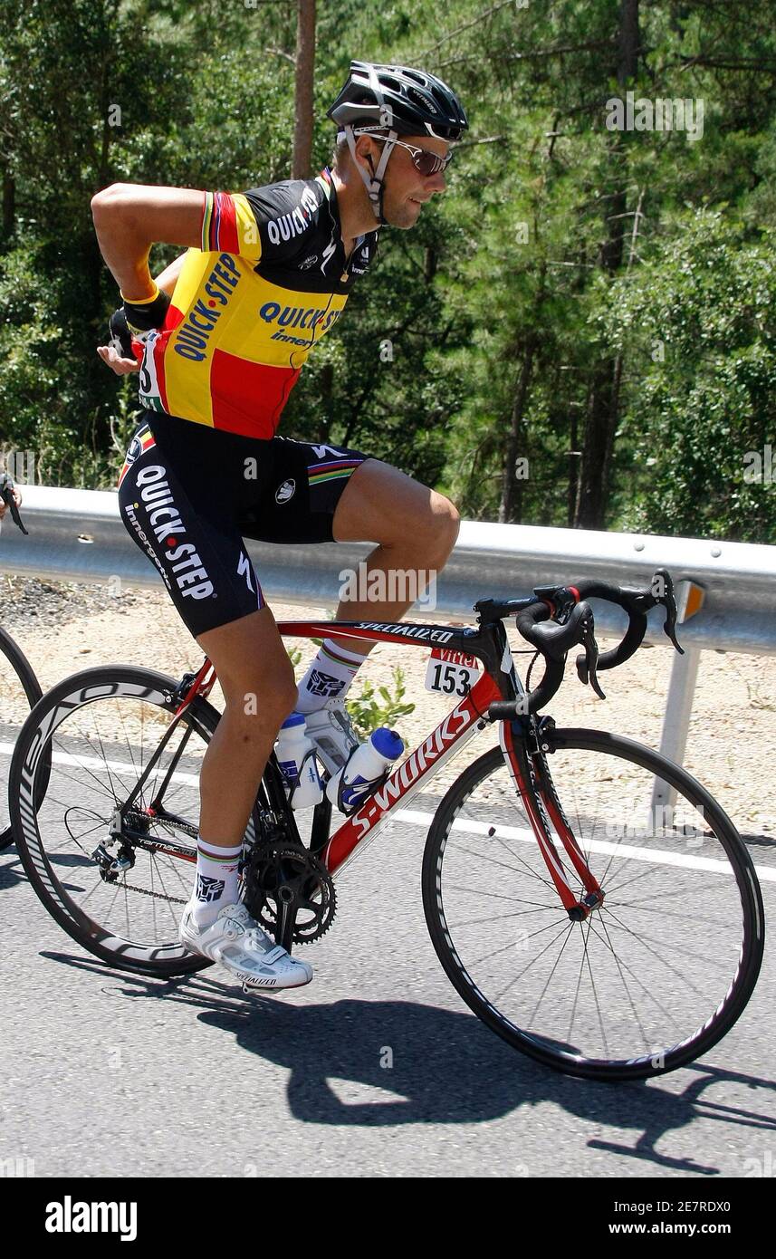 El piloto de Quick Step Tom Boonen de Bélgica realiza ciclos durante la  séptima etapa de la carrera ciclista 96º Tour de France entre Barcelona y  Andorre Arcalis, 10 de julio de