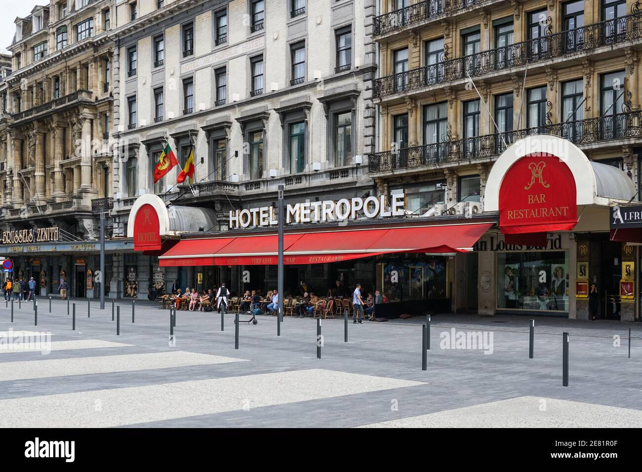 Restaurante en el Hotel Metropole en la Plaza de Brouckère en Bruselas, Bélgica Foto de stock