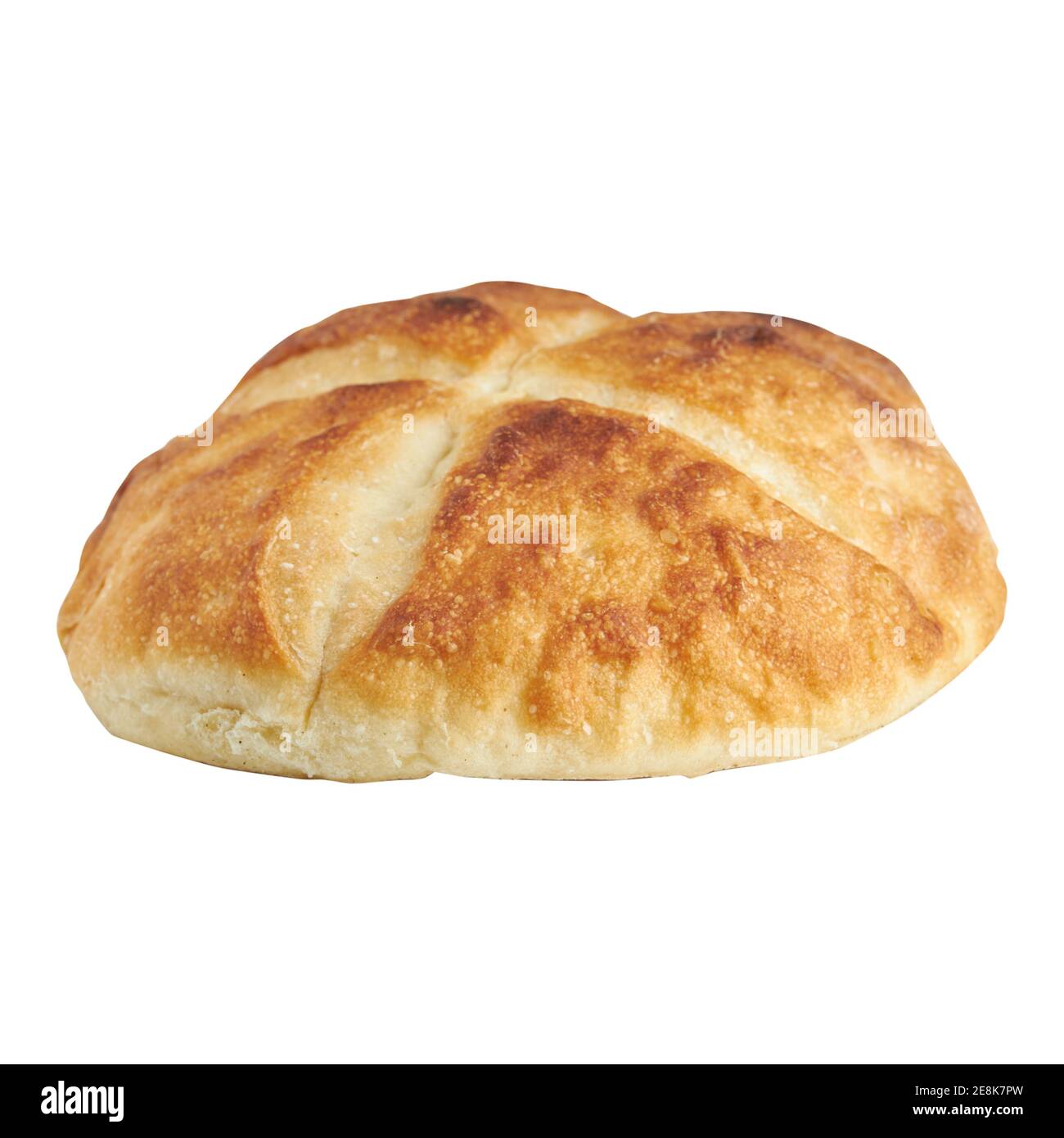 pan de pan redondo aislado sobre fondo blanco Foto de stock