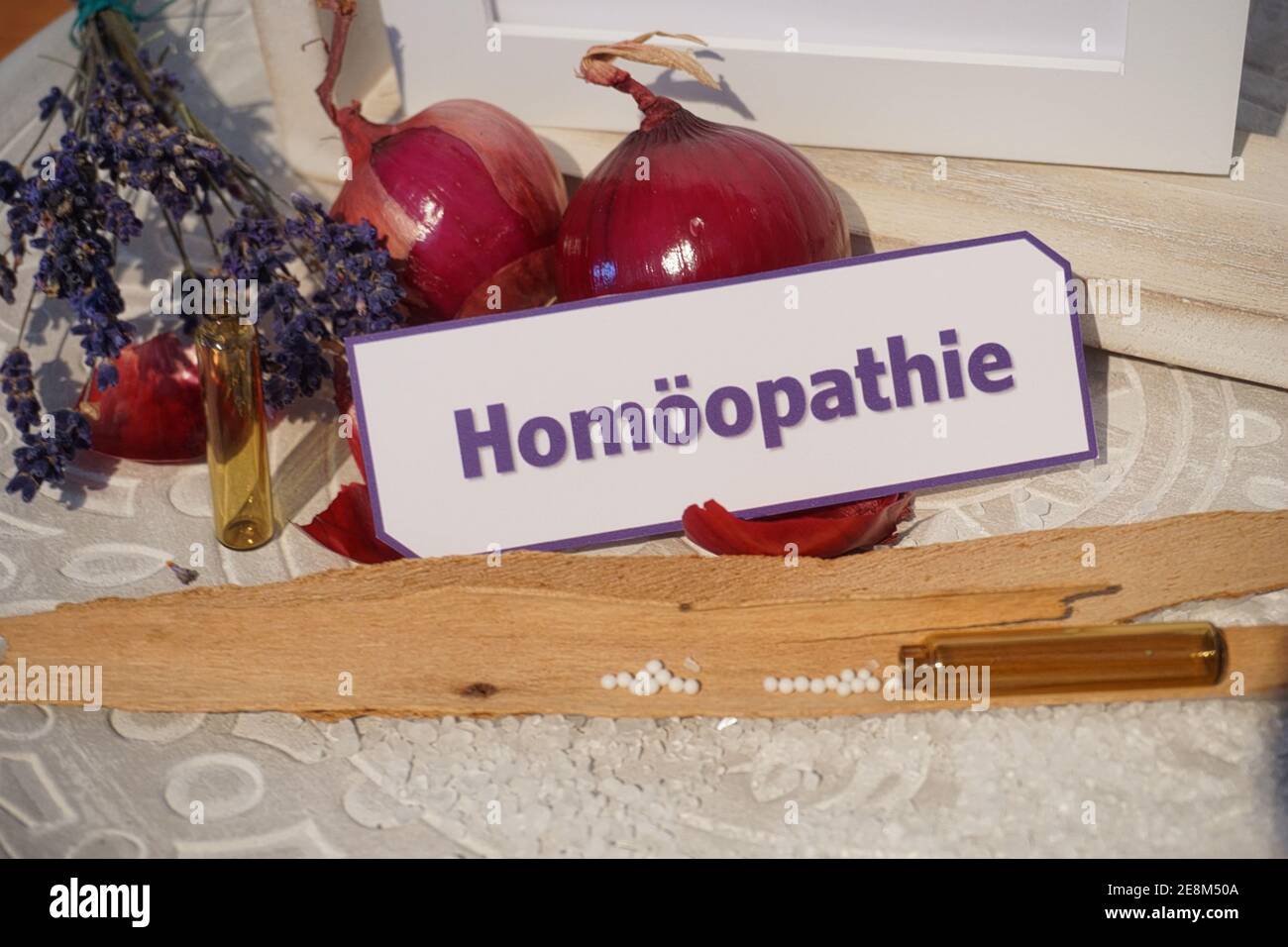 Medicina alternativa de la homeopatía globularia Foto de stock