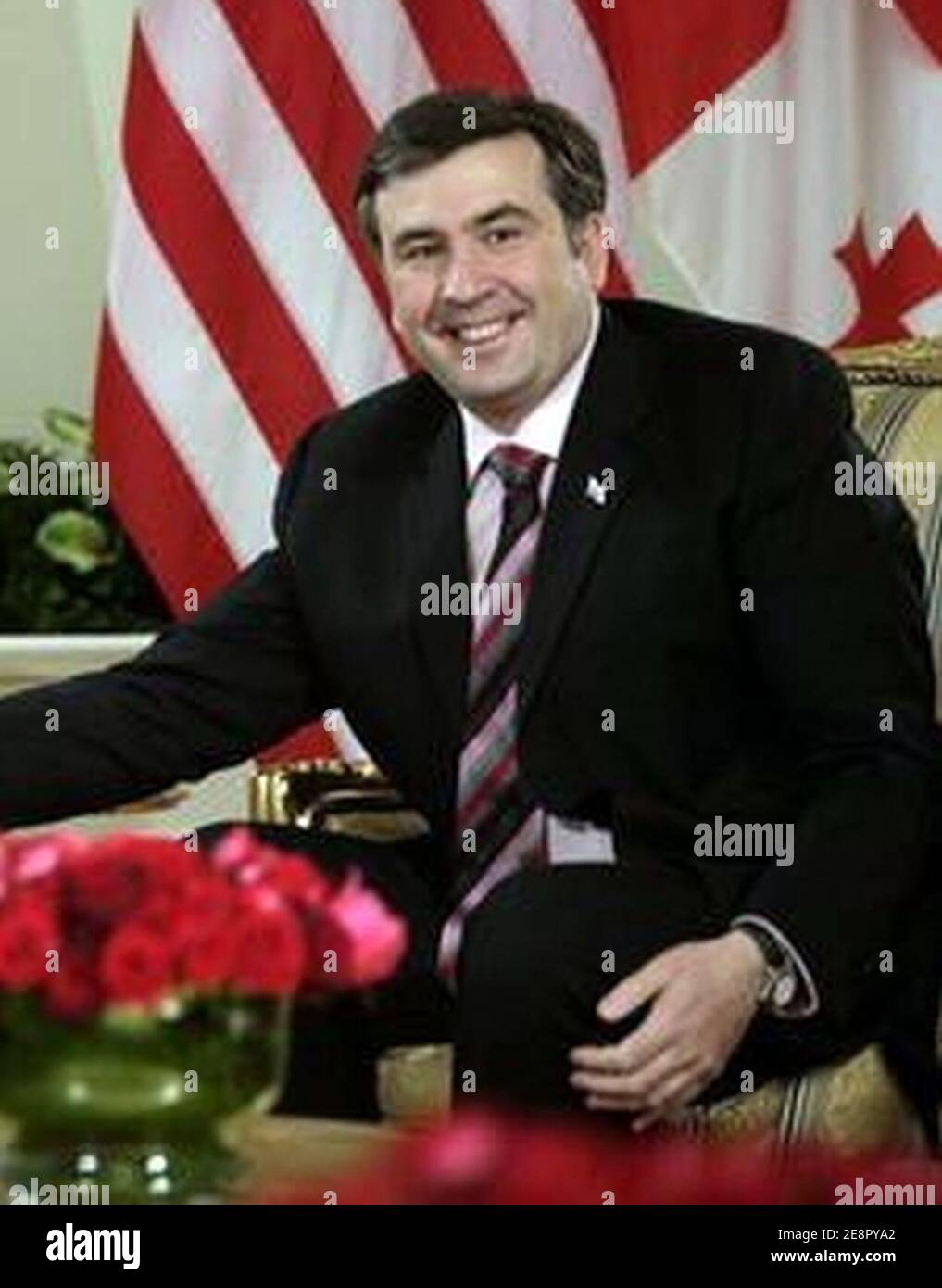 Mikheil Saakashvili en 2005. Foto de stock