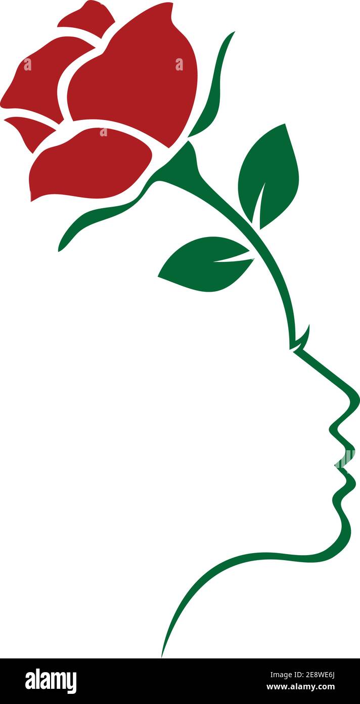 sección Desnudarse al límite lady rose mujer belleza icono logotipo concepto diseño gráfico Imagen  Vector de stock - Alamy
