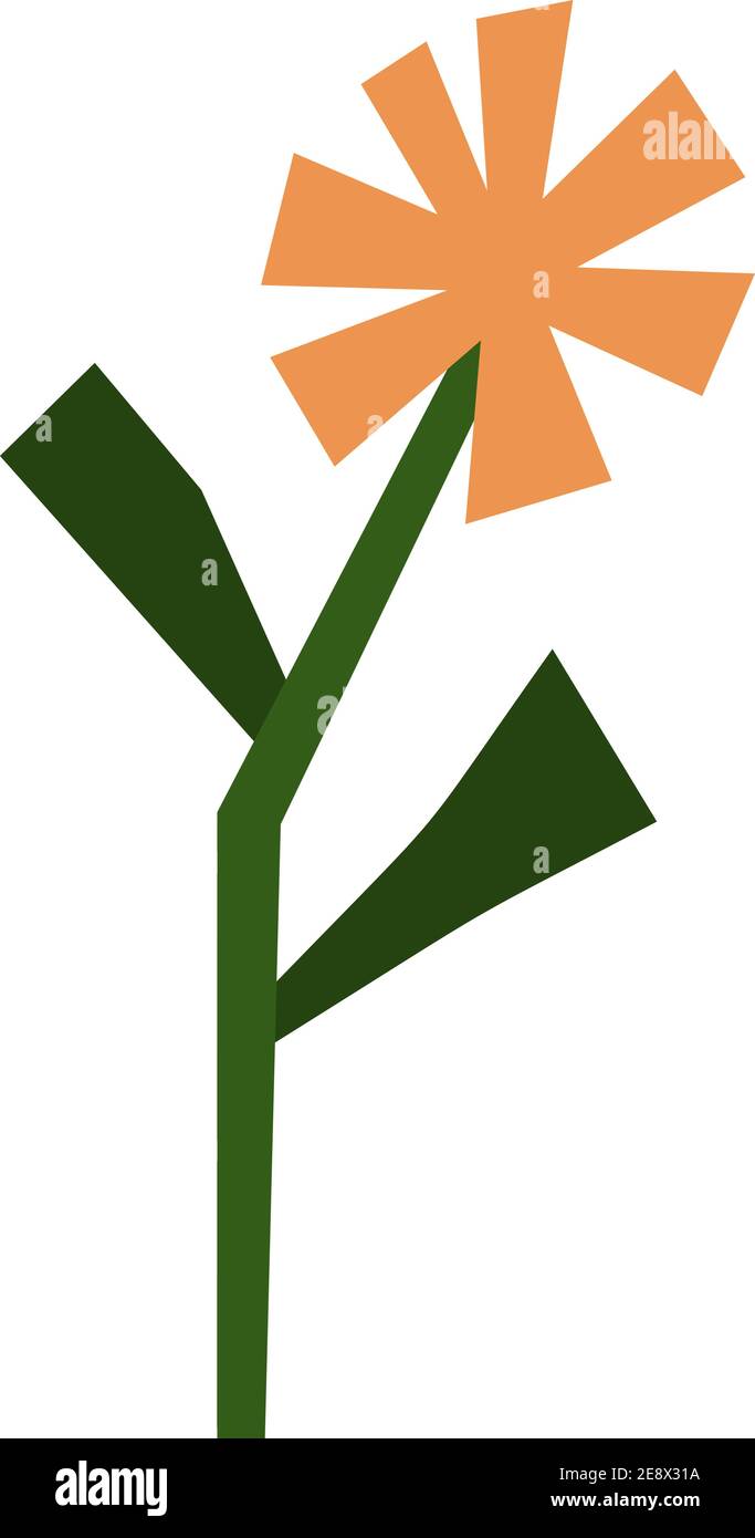 Vector Stylized flor de primavera de cristal. Geometría ilustración poligonal art. Geométrico decorativo verano imagen floral para el saludo tarjeta de San Valentín o. Ilustración del Vector