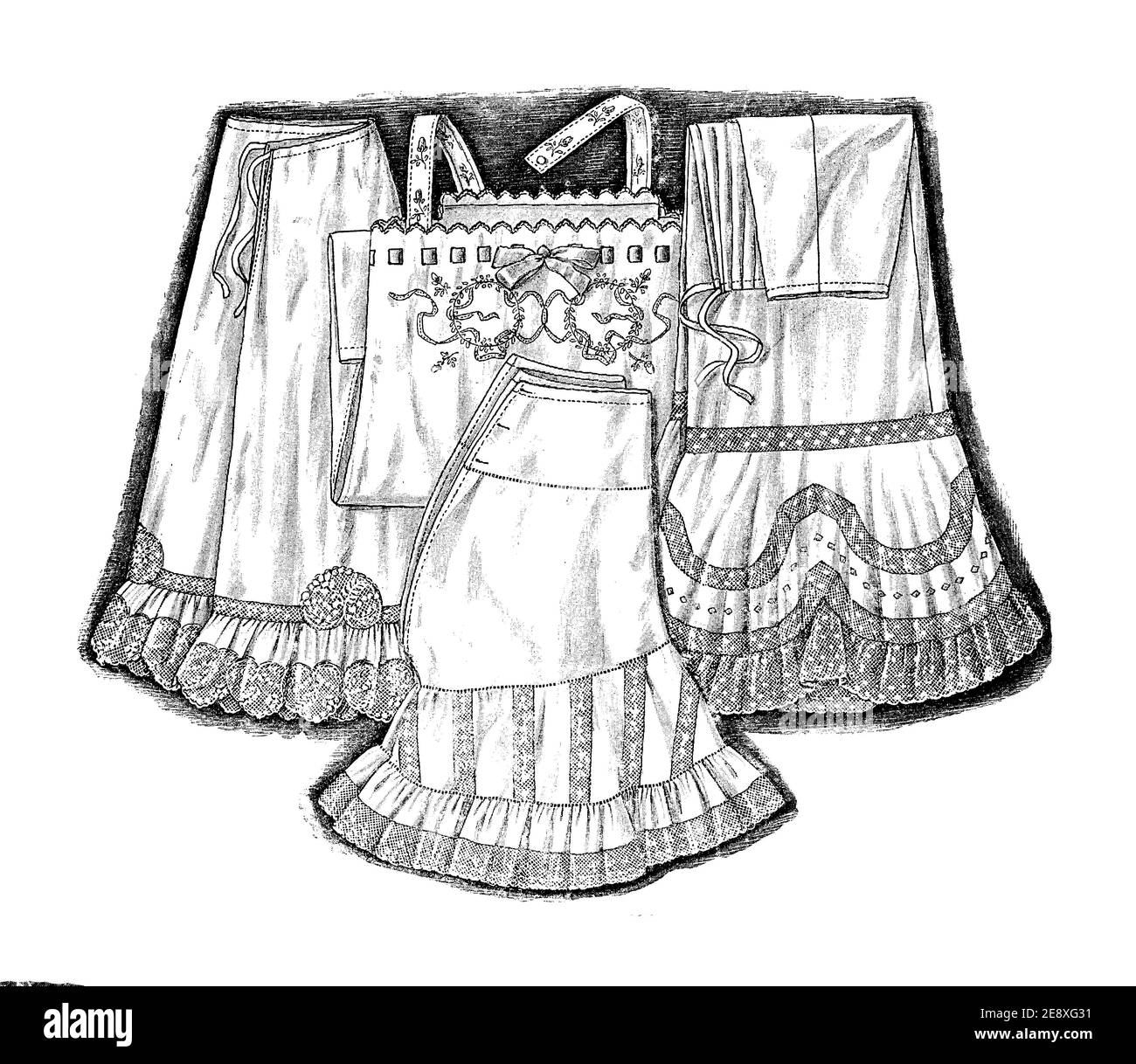 Moda de las mujeres 1908, lencería reforma:chemise, petticoat, vestir racional más cómodo y adecuado para un estilo de vida moderno con una silueta más suave Foto de stock