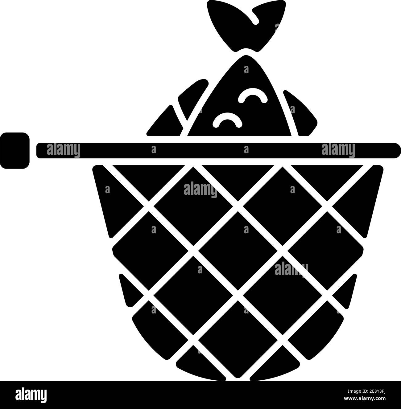 Icono de glifo negro de la red de aterrizaje Ilustración del Vector
