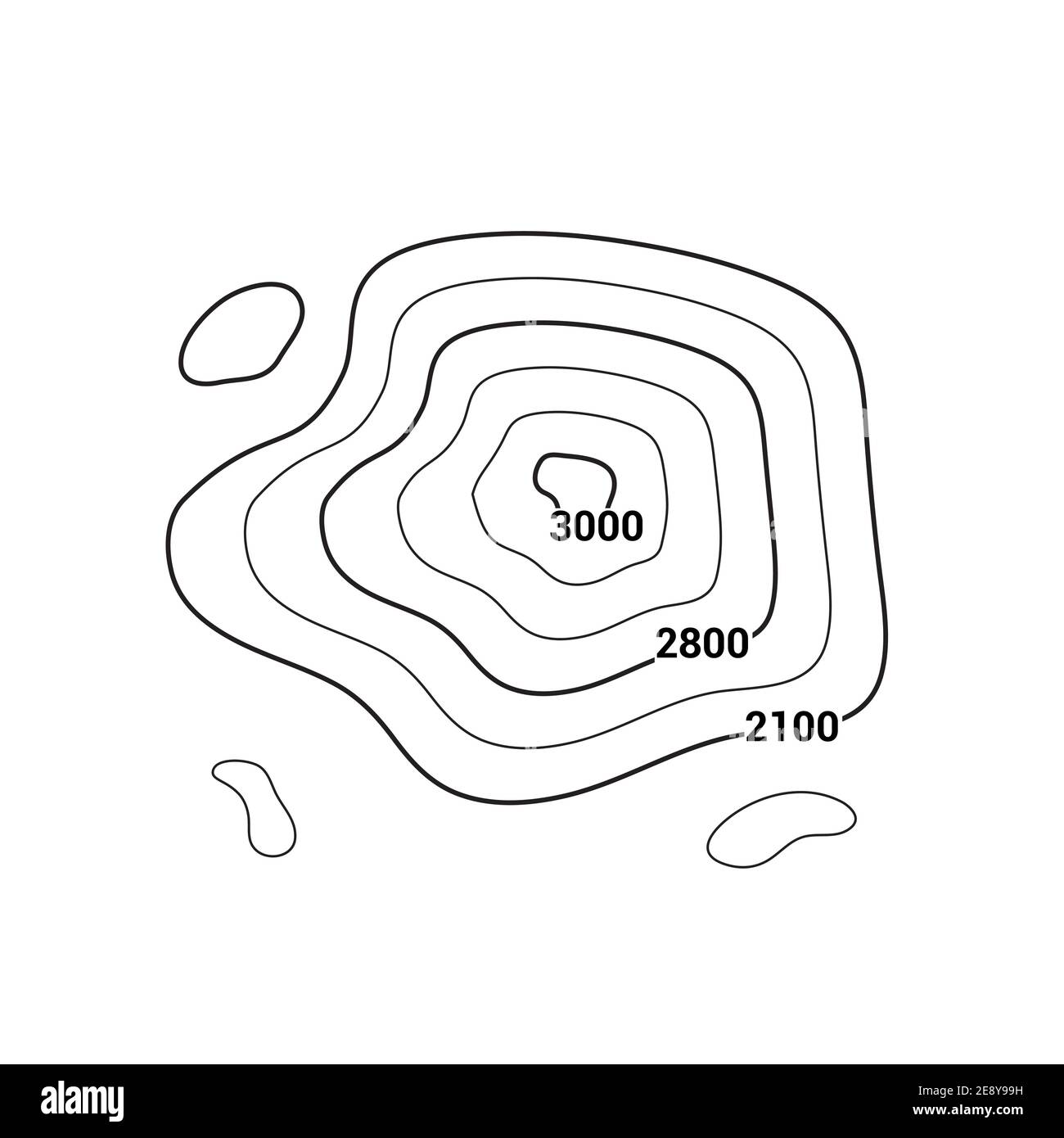 Mapa topográfico contorno vector montaña relieve geográfico fondo. Mapa