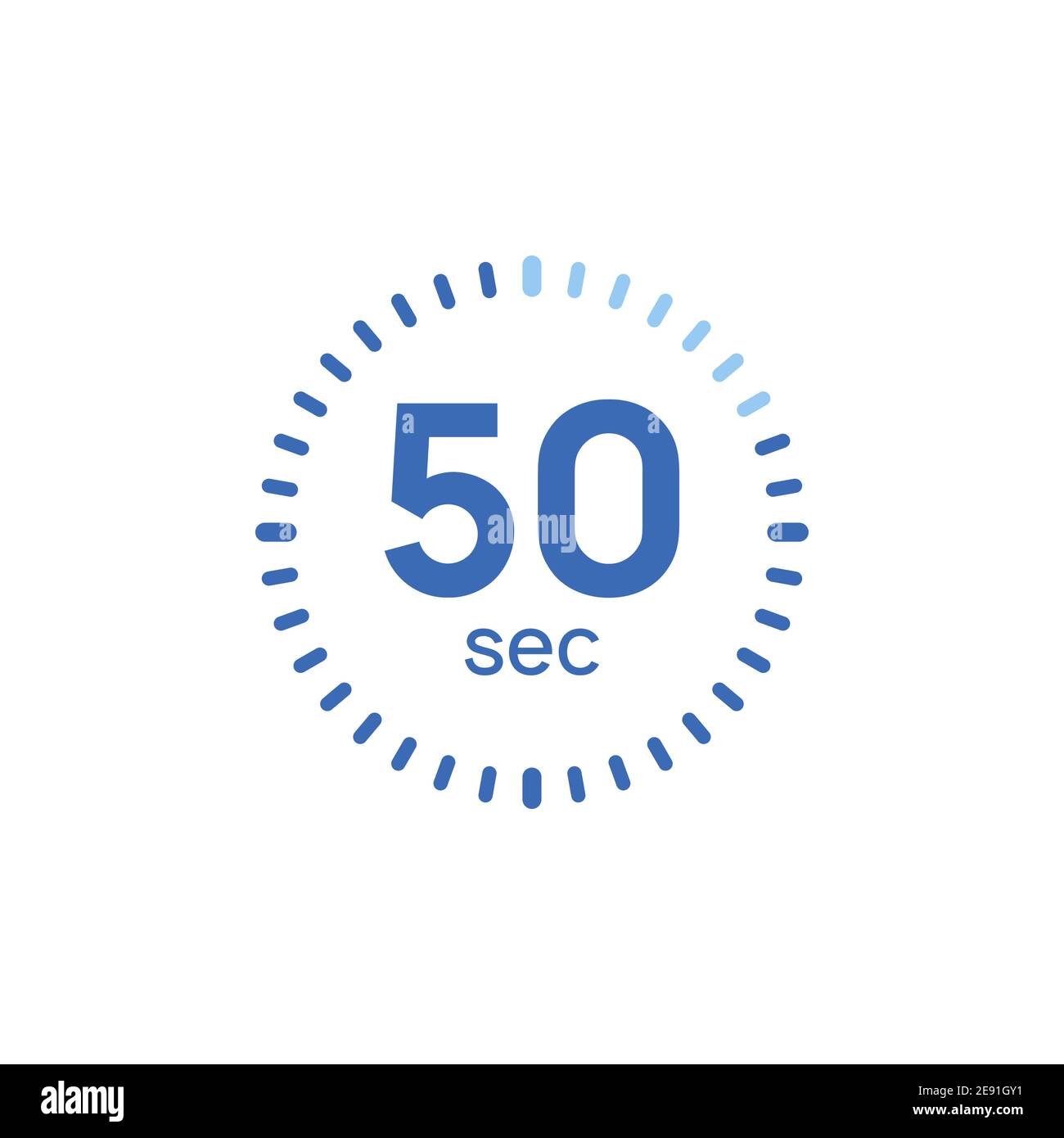 reloj temporizador de 50 segundos. cronómetro de 50 segundos tiempo de  cuenta atrás cronómetro digital de parada Imagen Vector de stock - Alamy