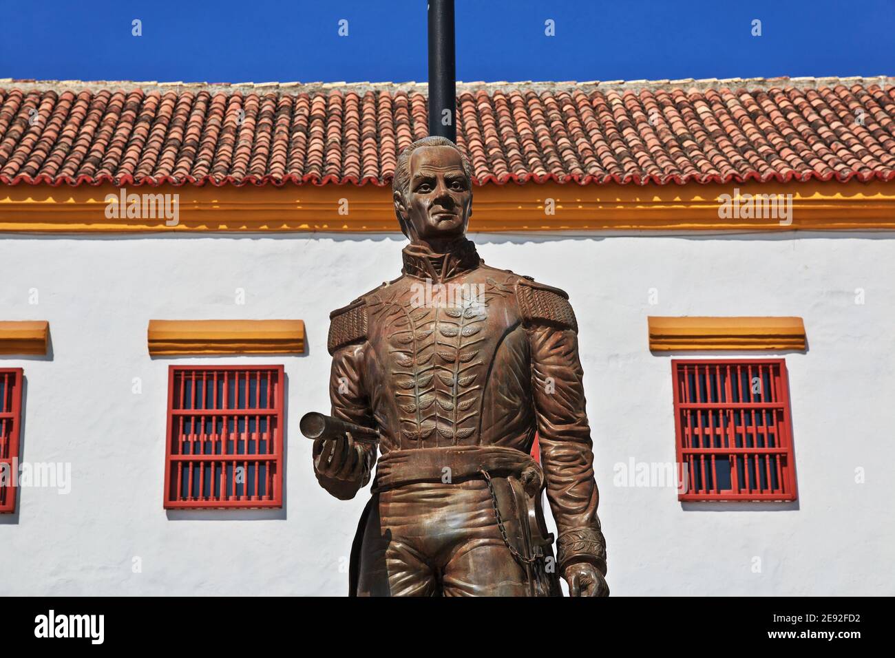 El monumento en Cartagena, Colombia Foto de stock